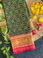 Handwoven Patola Silk Saree Traditional Red And Green Combination