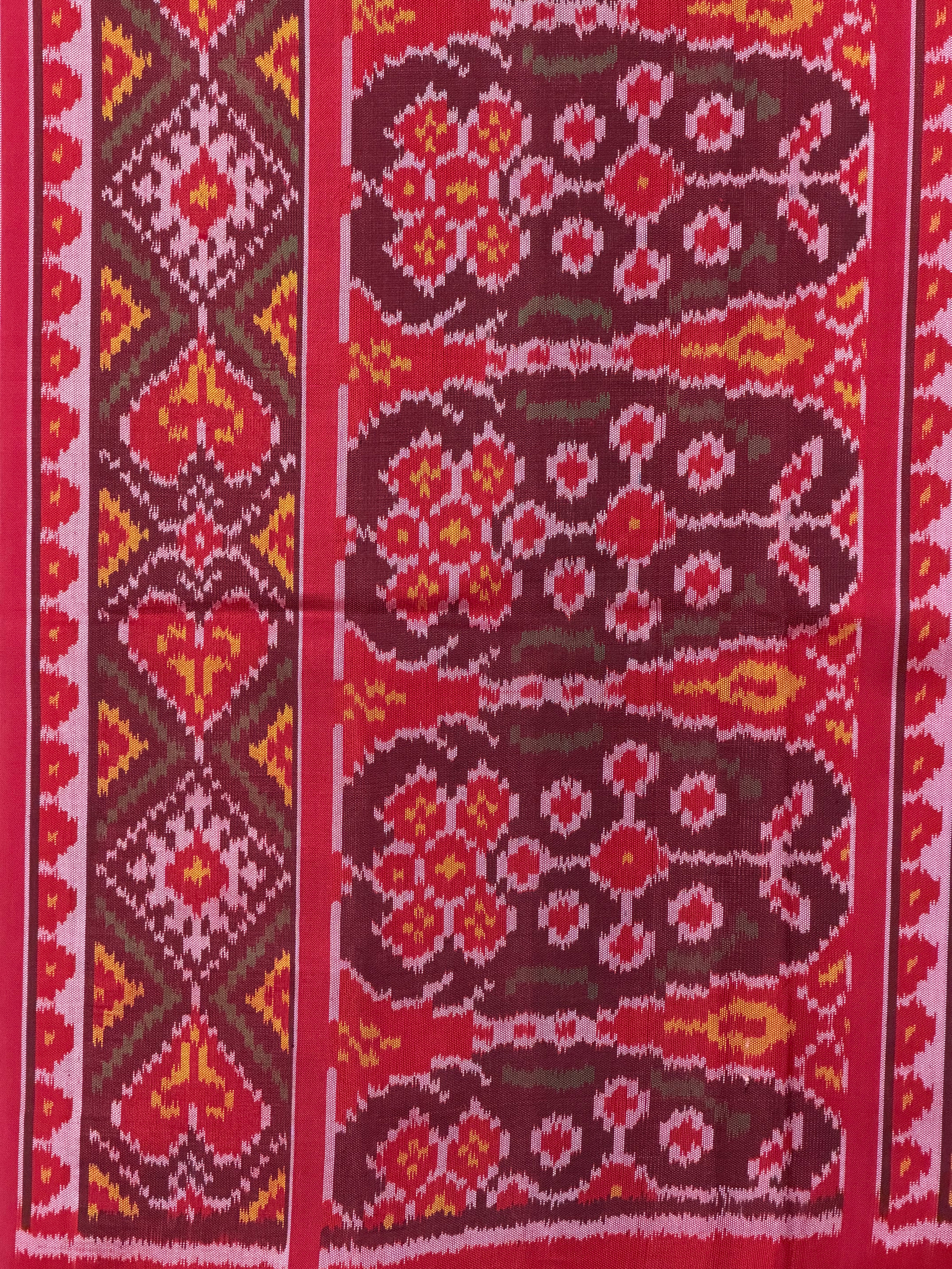 Red Color With Peacock Design Handwoven Patola Silk Saree