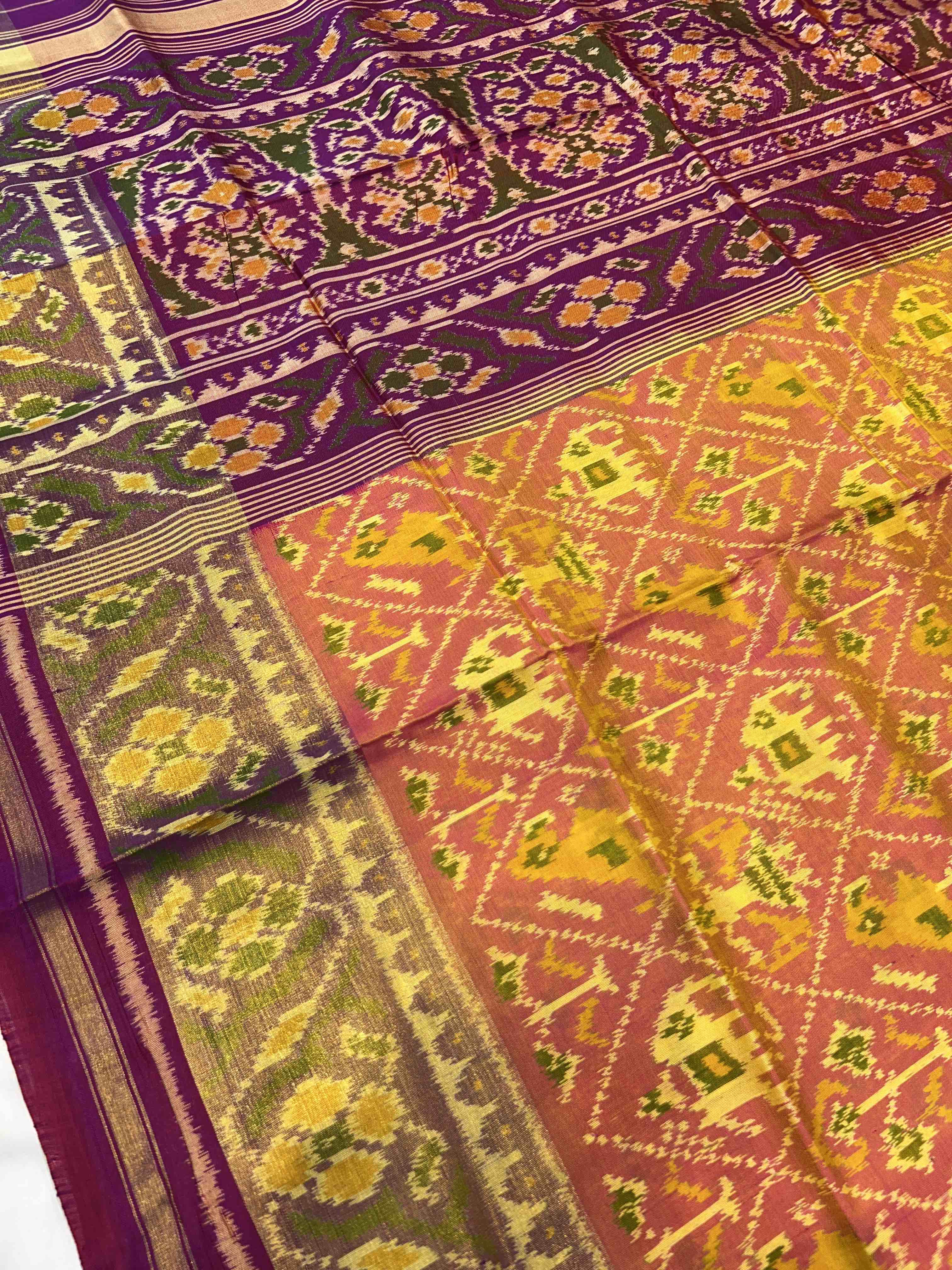 Handwoven Patola Silk Saree Narikunjan Secondary image