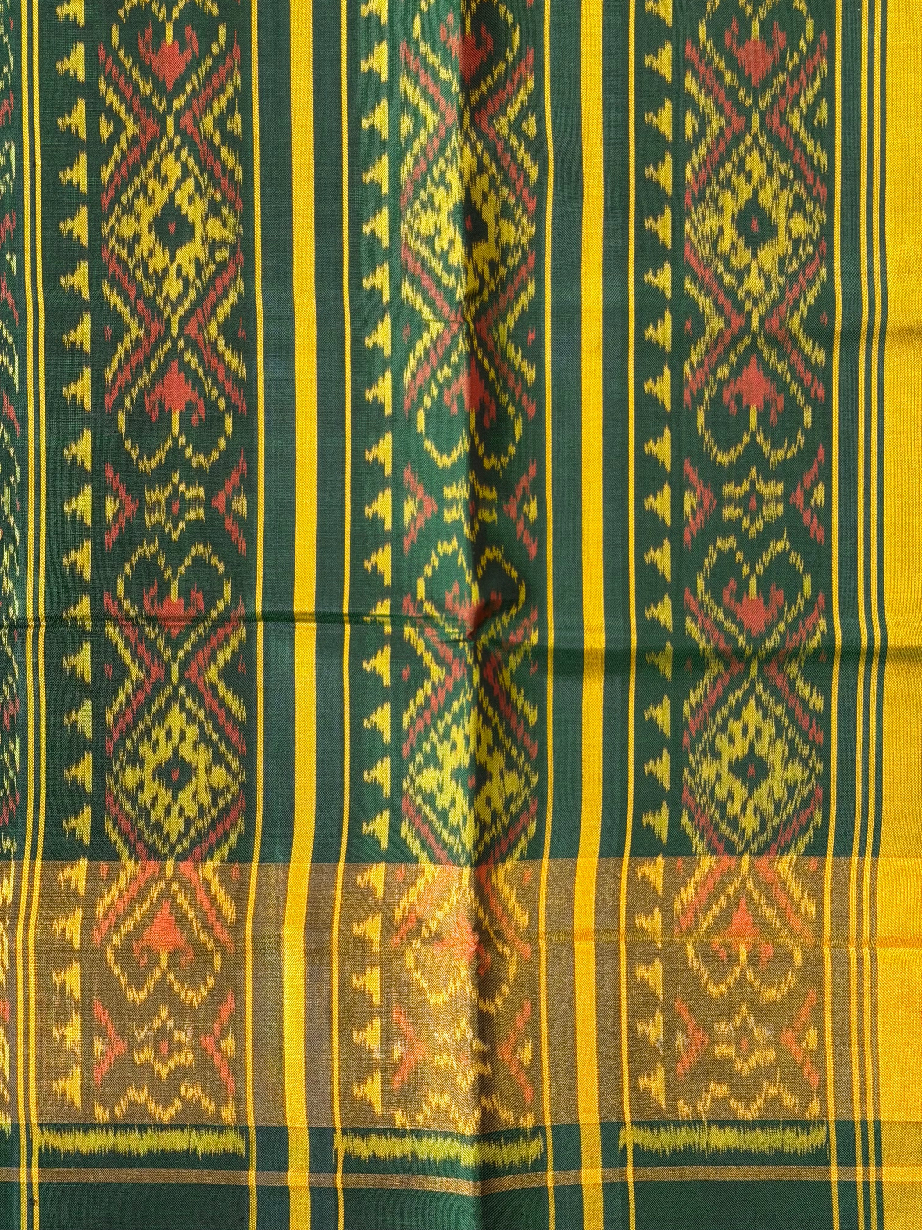 Navratna-Manekchowk Design Handwoven Patola Silk Saree