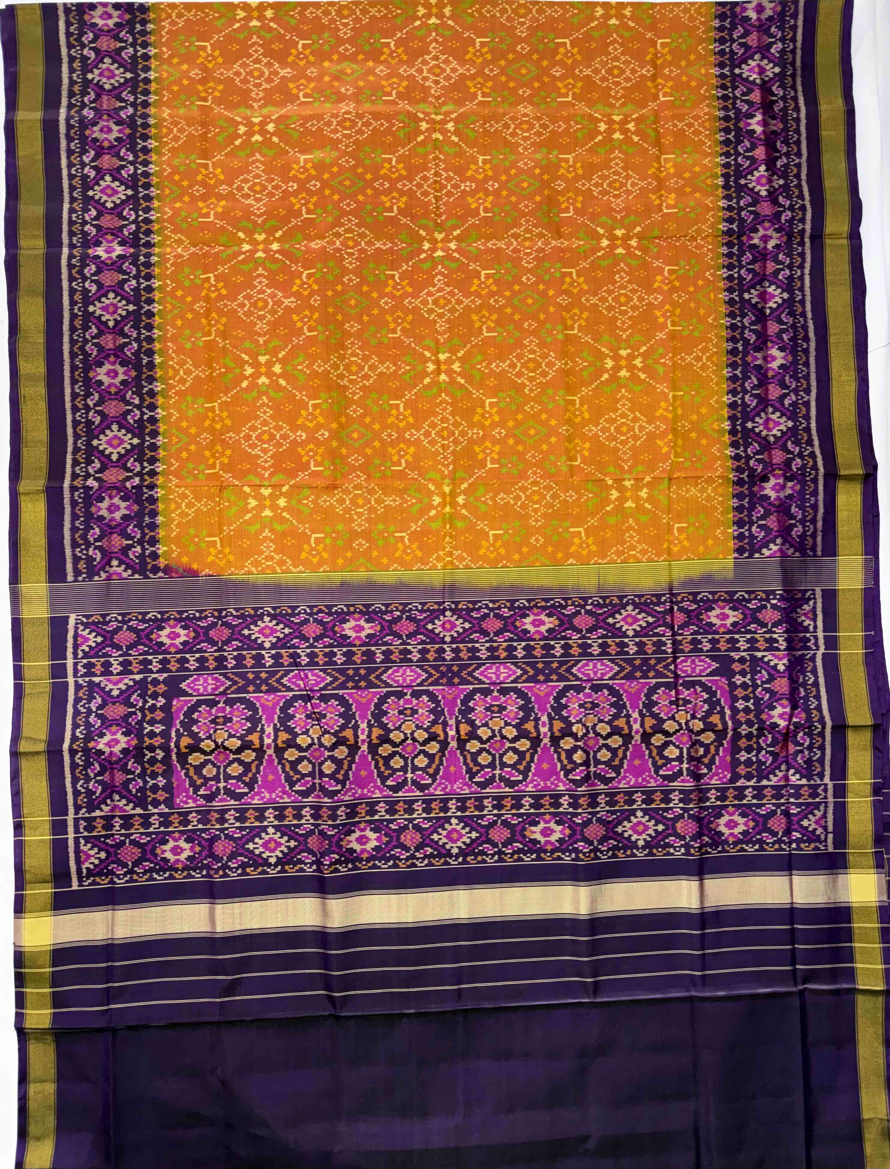 Navratna Traditional Design Handwoven Patola Silk Saree