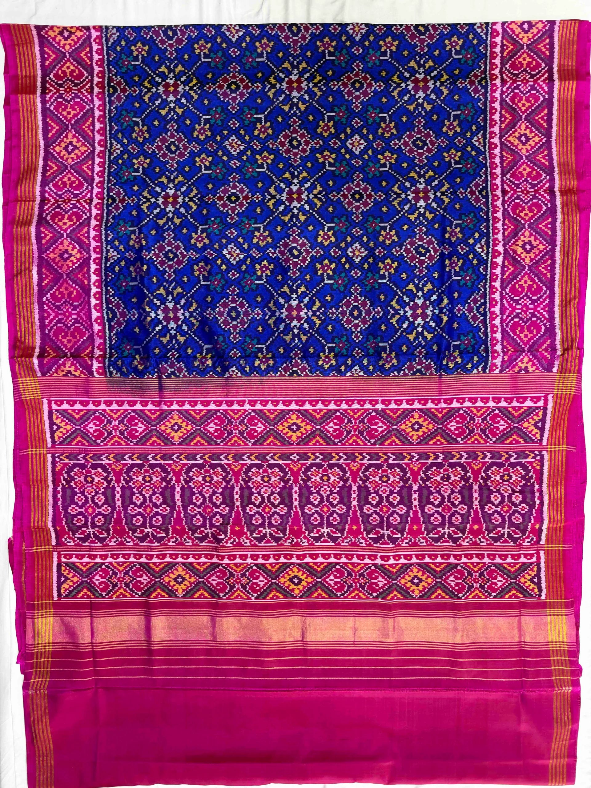 Navratna Traditional Design Handwoven Patola Silk Saree