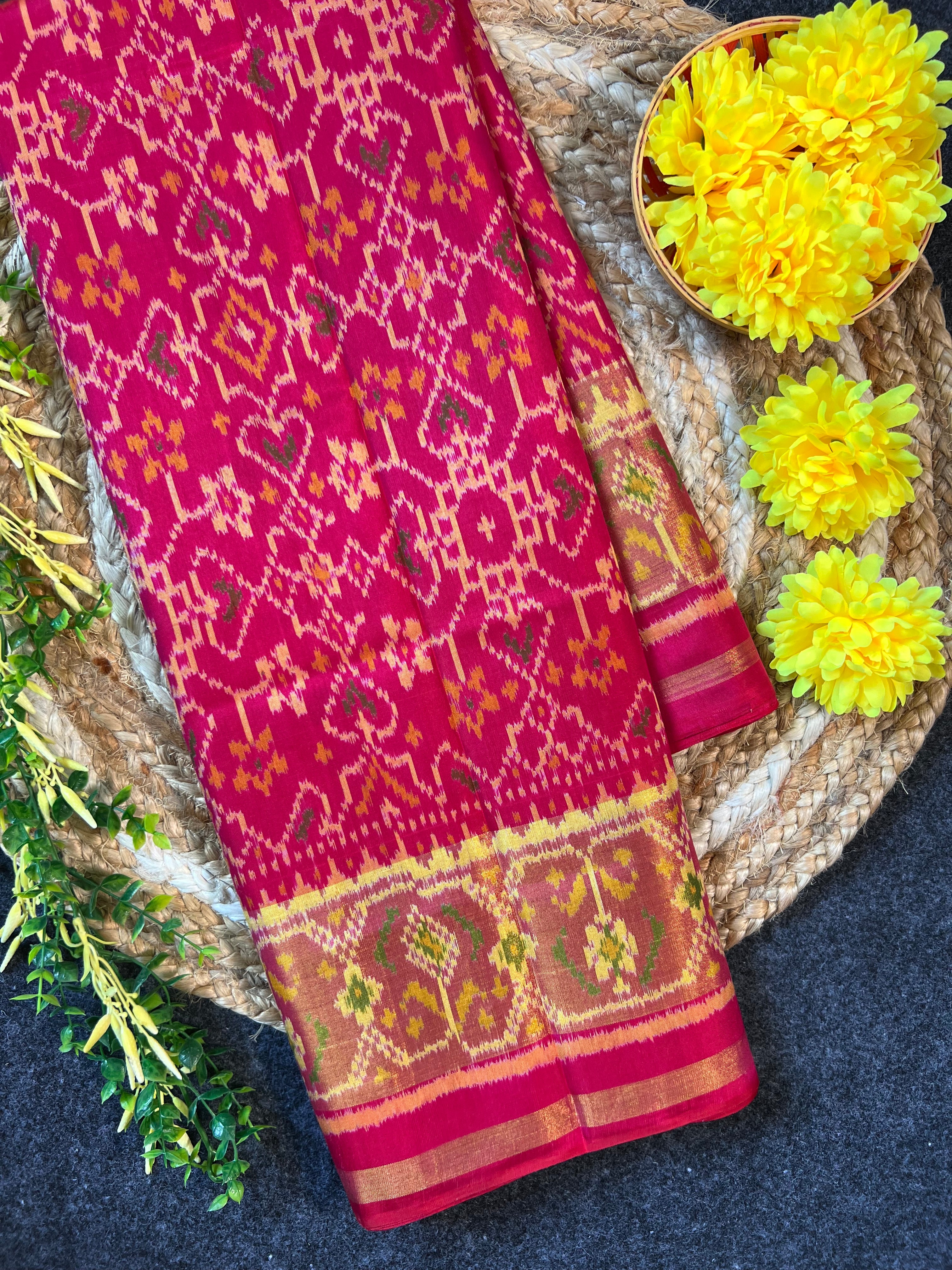 Navratna-Manekchowk Traditional Design Handwoven Patola Silk Saree Main image