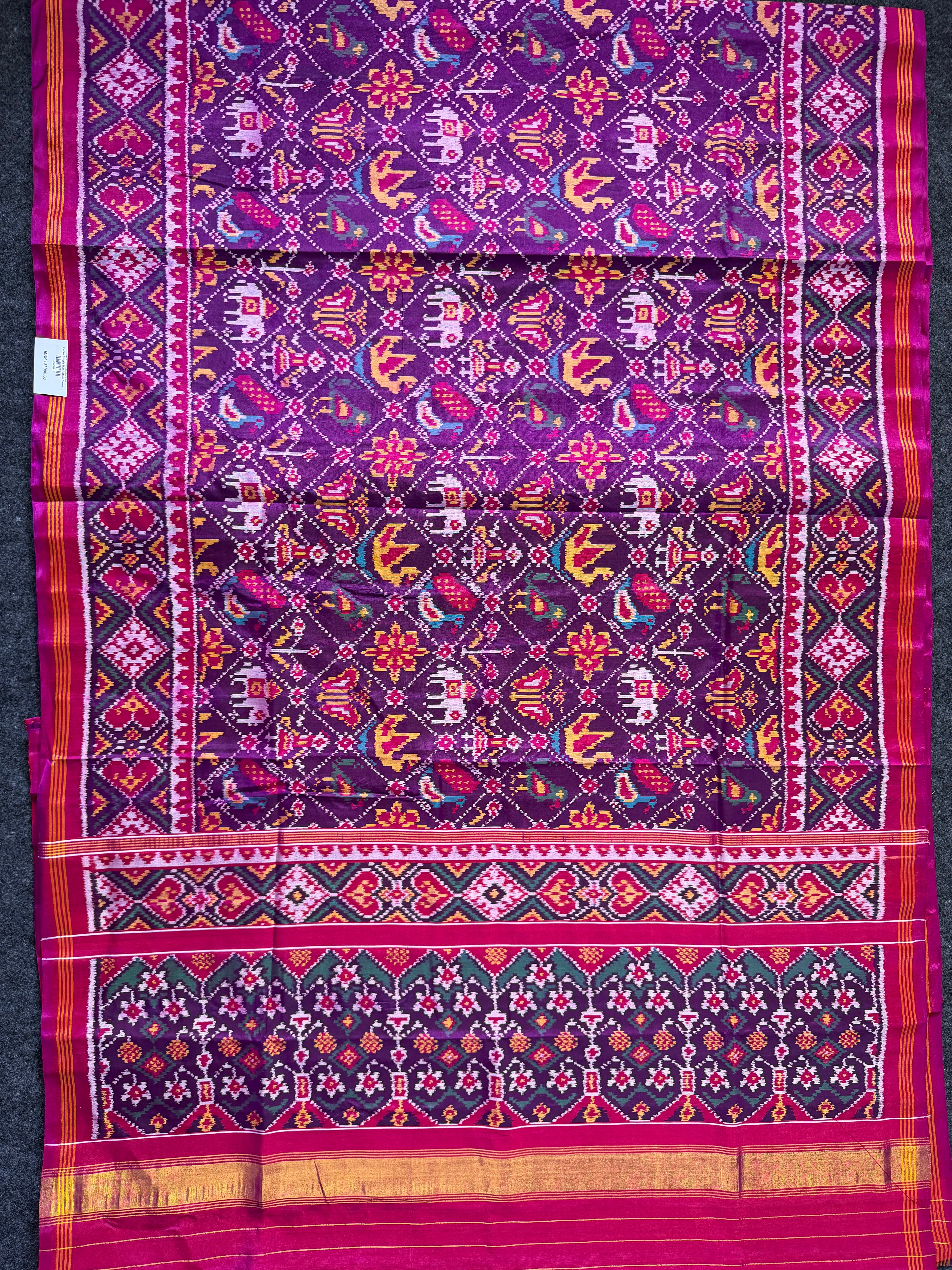 Narikunj Traditional Design Handwoven Patola Silk Saree