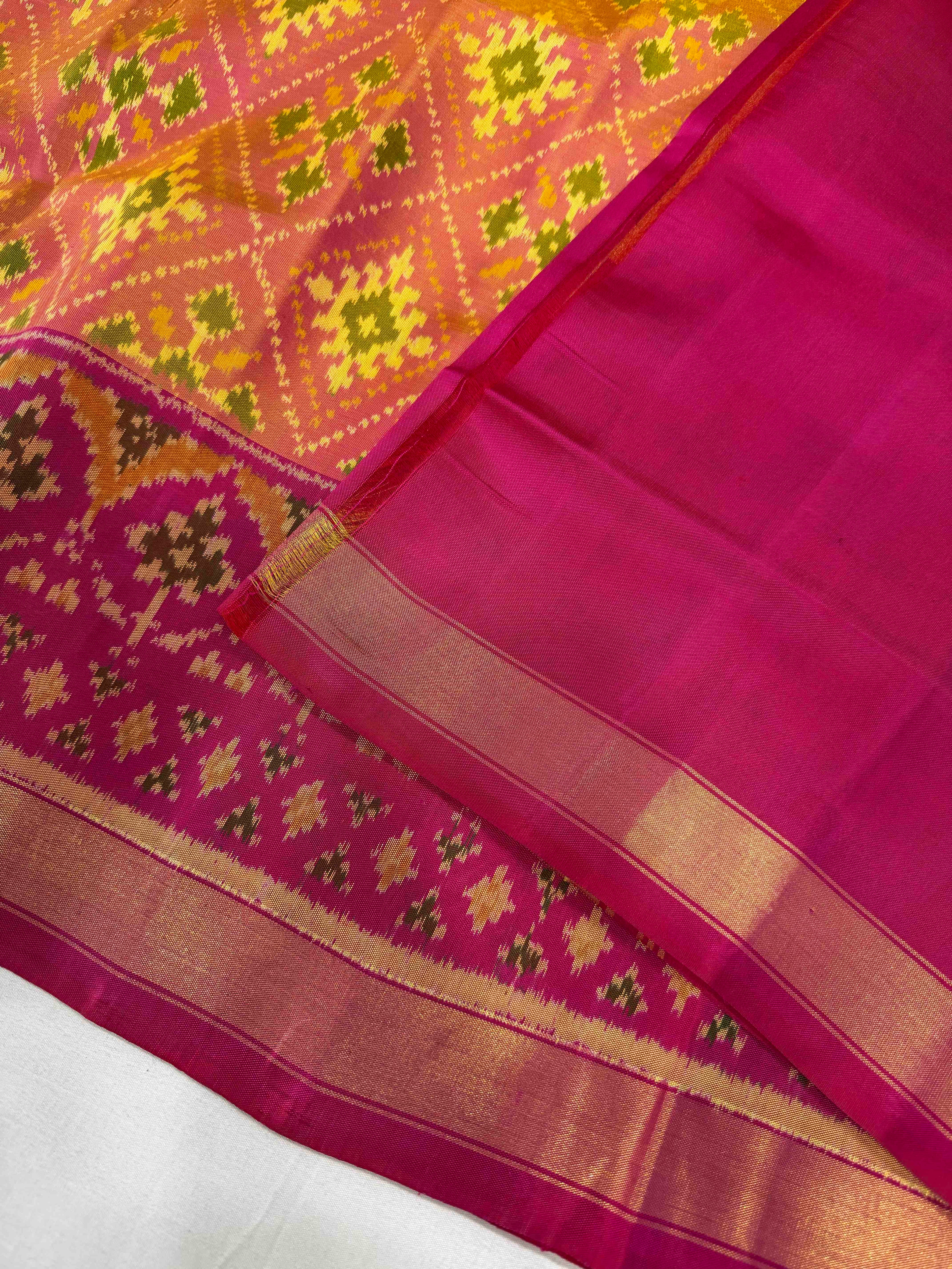 Navratna Manekchowk Traditional Design Handwoven Patola Silk Saree