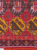 Handwoven Patola Silk Saree Elephant & Perrot Designer