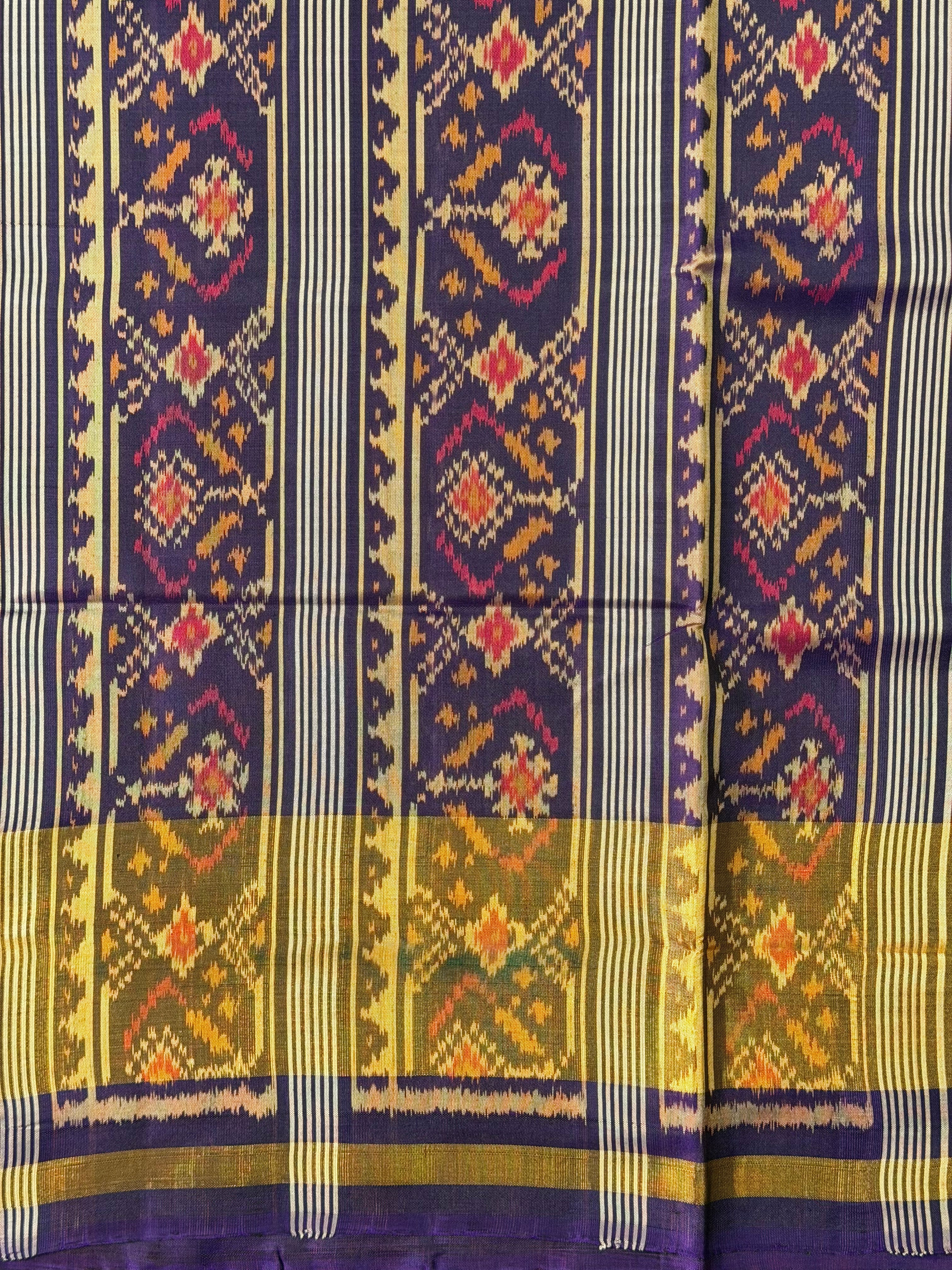Navratna Traditional Design Handwoven Patola Silk Saree