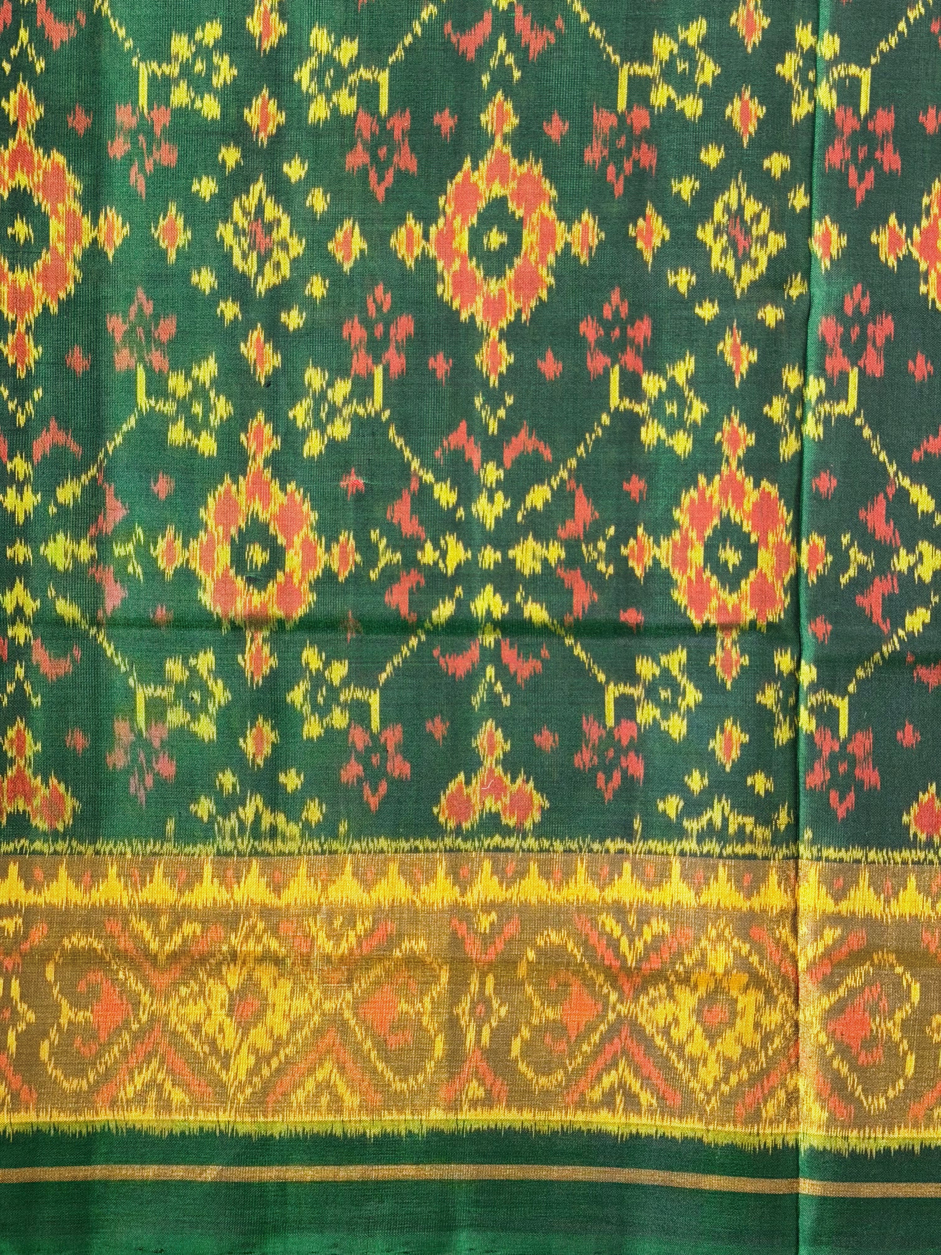 Navratna Traditional Design Handwoven Patola Silk Saree