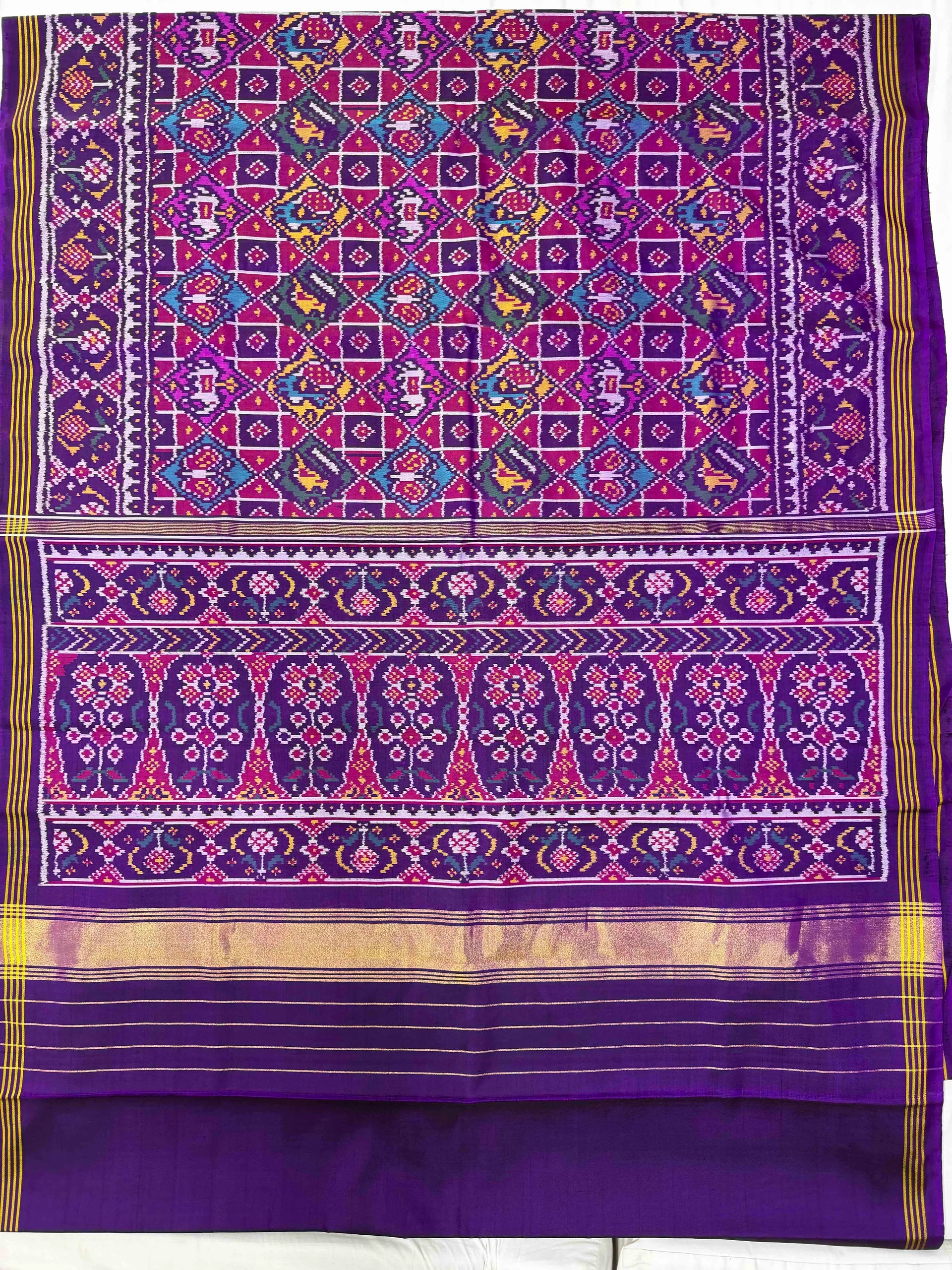 Exclusive Purple Motifs Design Handwoven Patola Silk Saree Secondary image