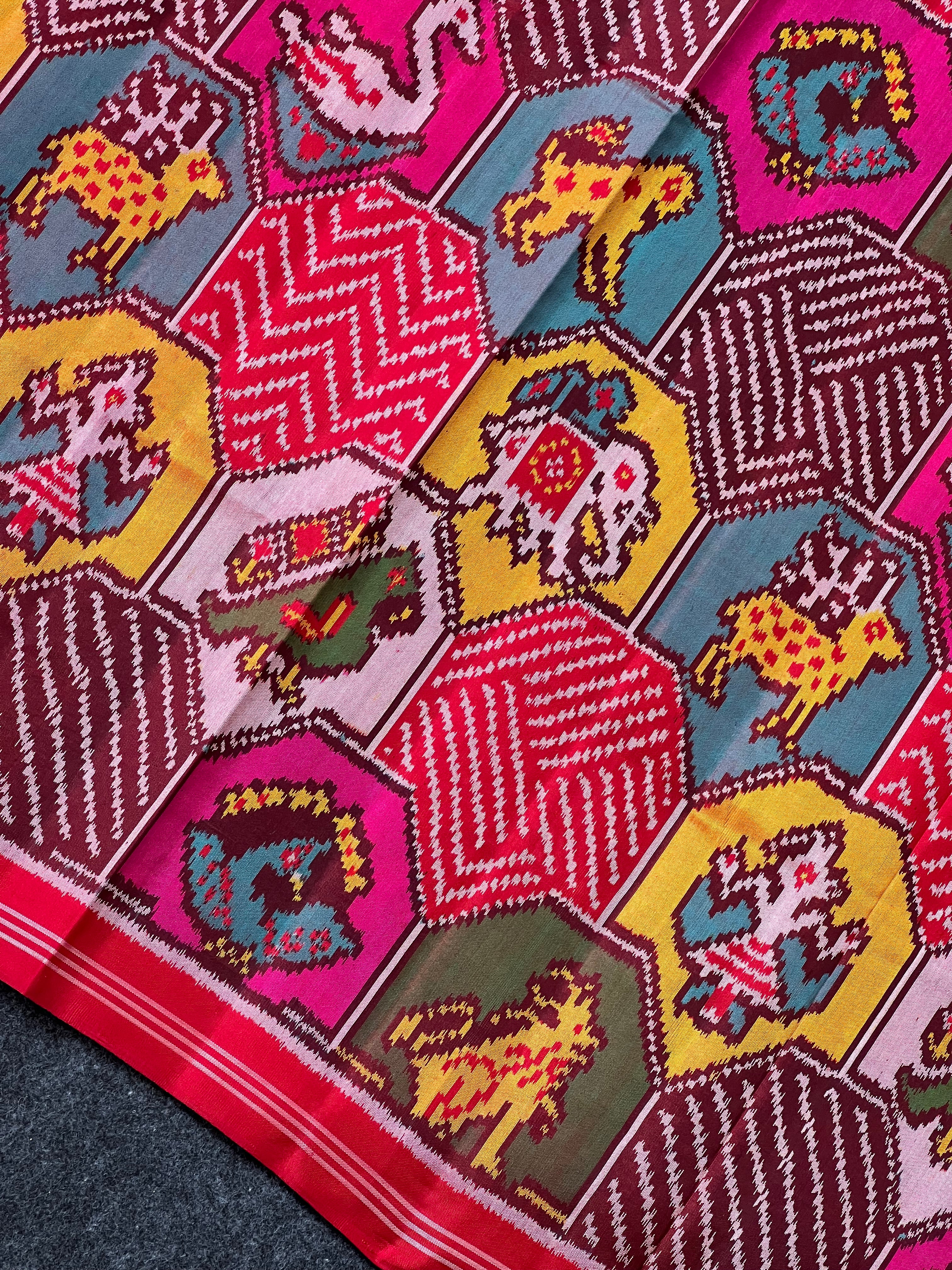Exclusive Motifs Design Handwoven Patola Silk Saree