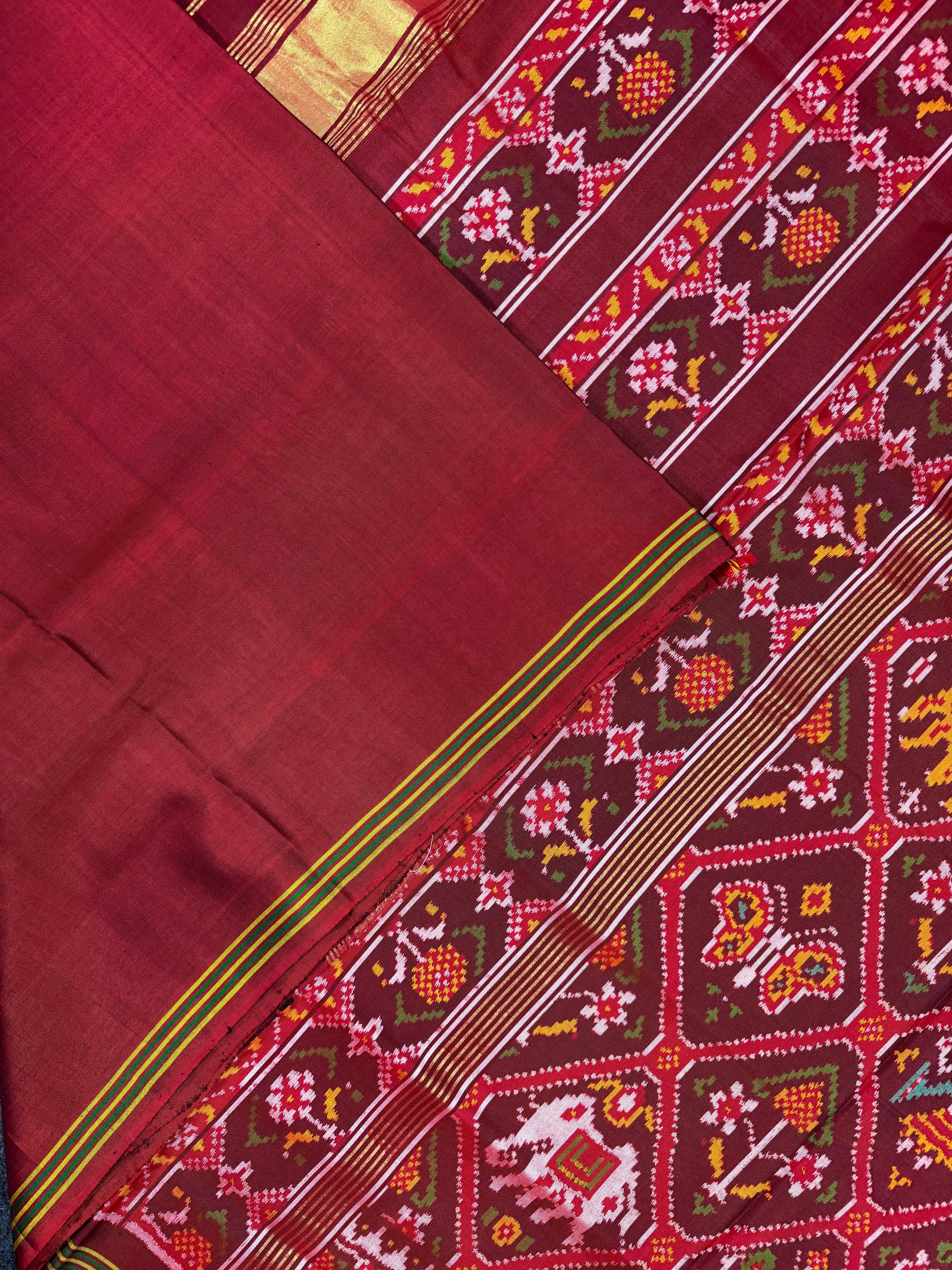 Handwoven Patola Silk Saree Adtala Design