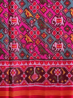 Multicolor Laheriya Design Handwoven Patola Silk Saree