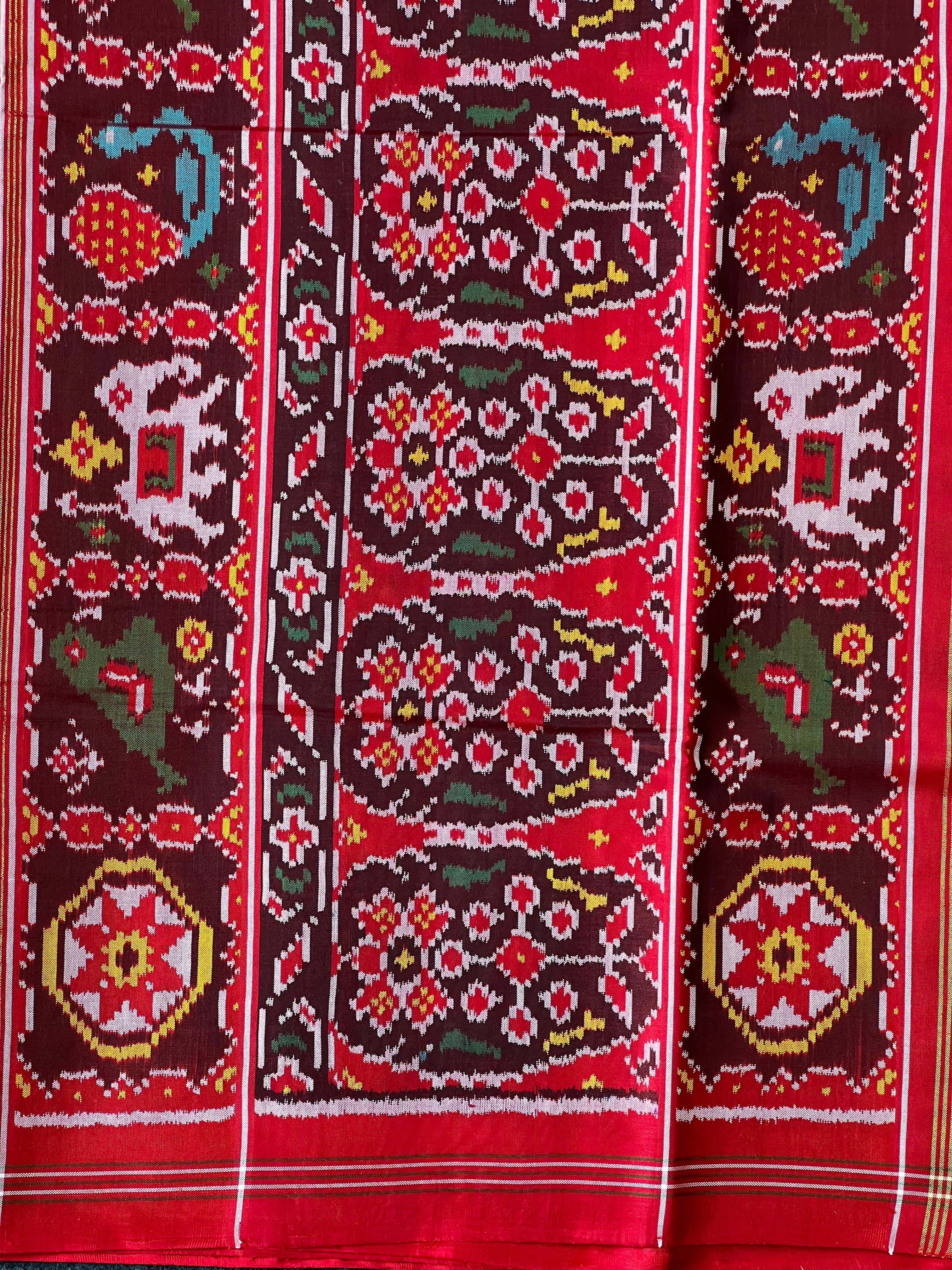 Orange Exclusive Design Handwoven Patola Silk Saree