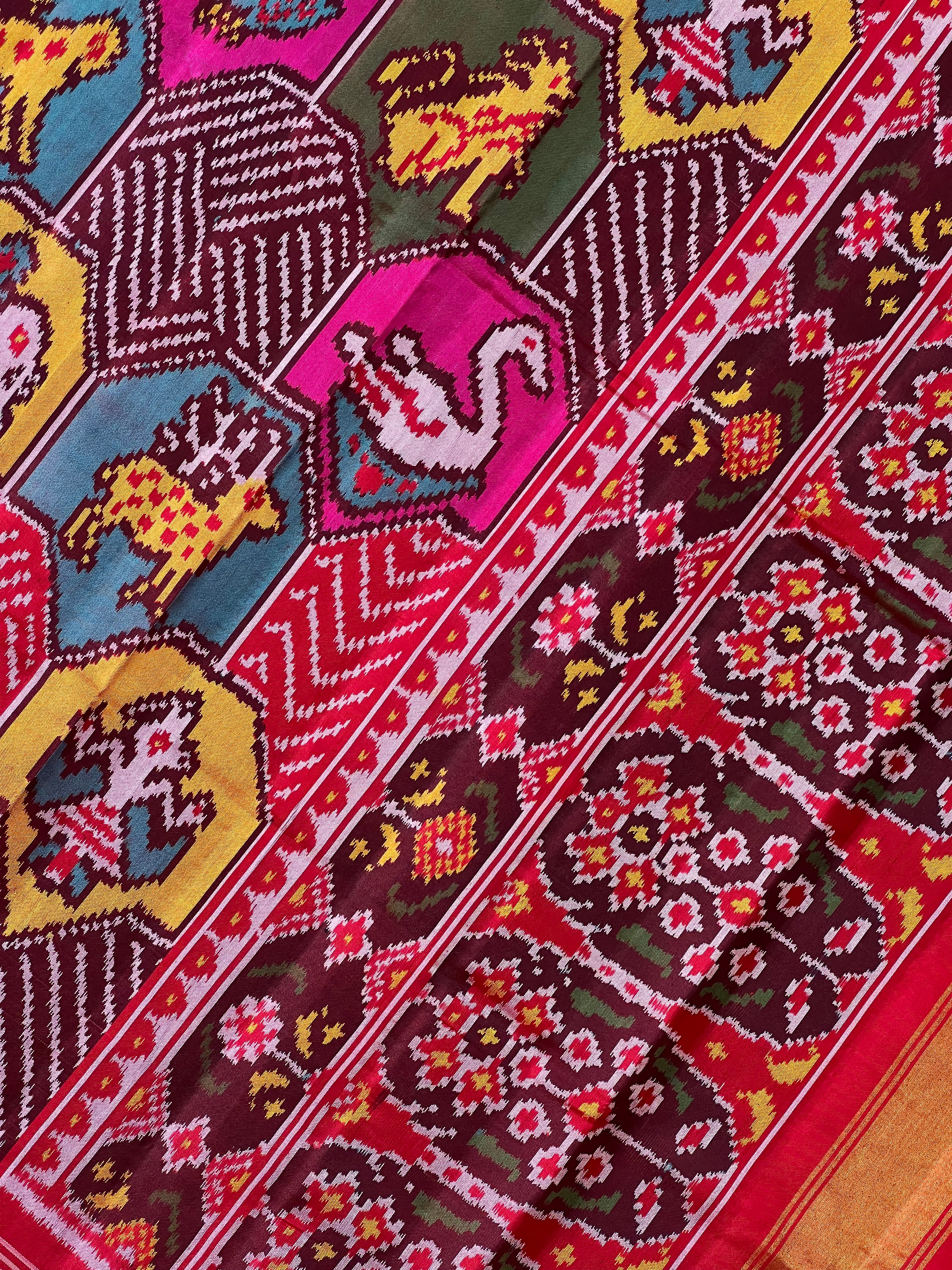 Exclusive Motifs Design Handwoven Patola Silk Saree