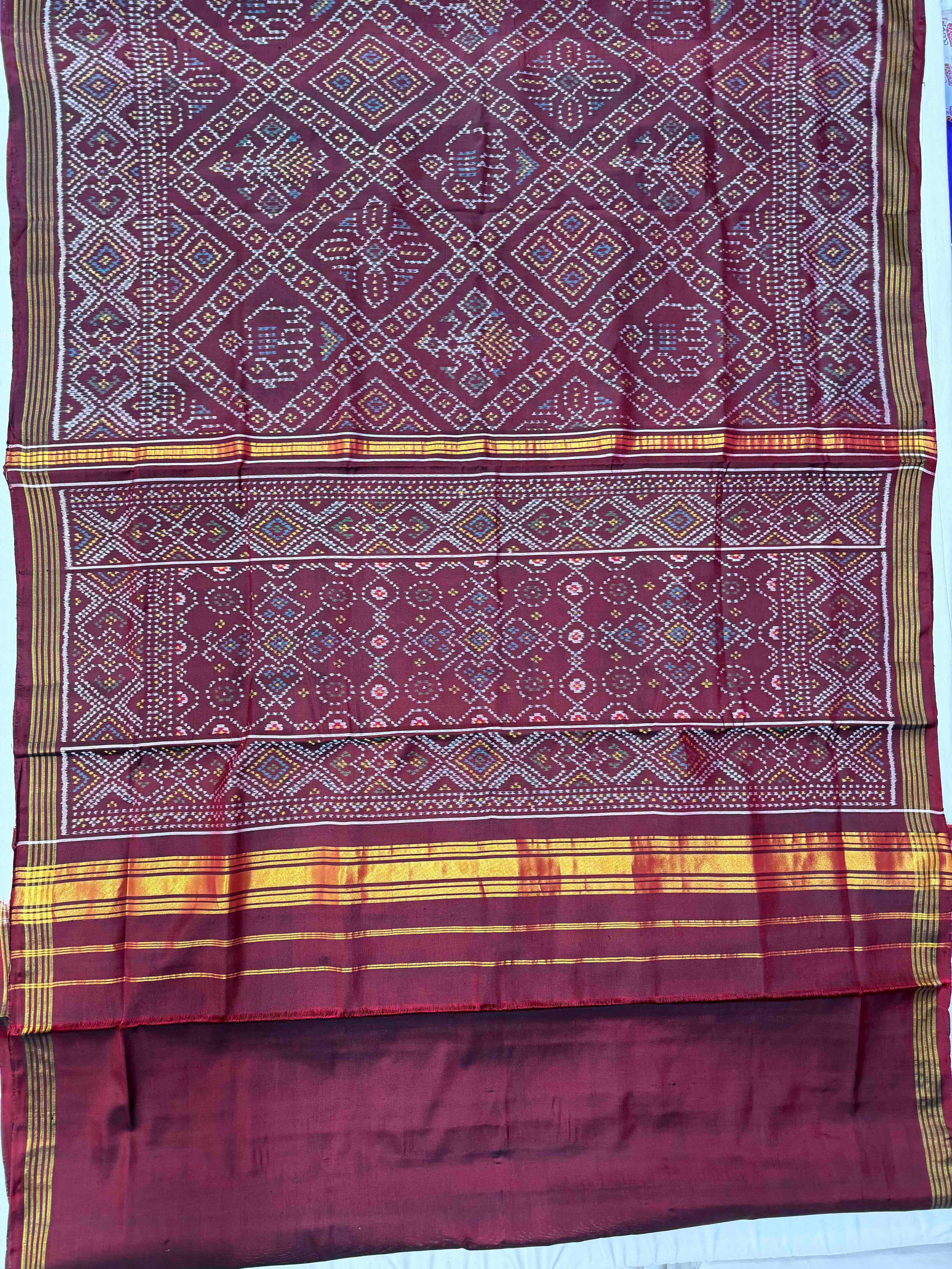 Bandhej Traditional Design Handwoven Patola Silk Saree