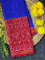Blue Chex With Skirt Border Handwoven Patola Silk Saree