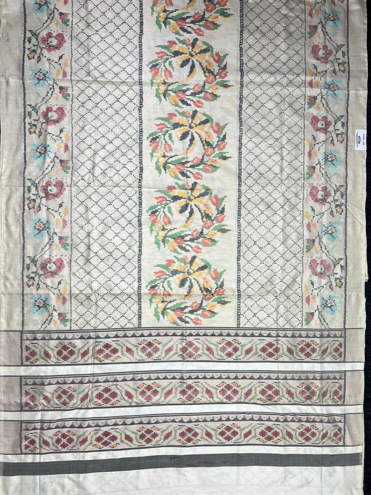 Off-White Exclusive Piece Handwoven Patola Silk Saree