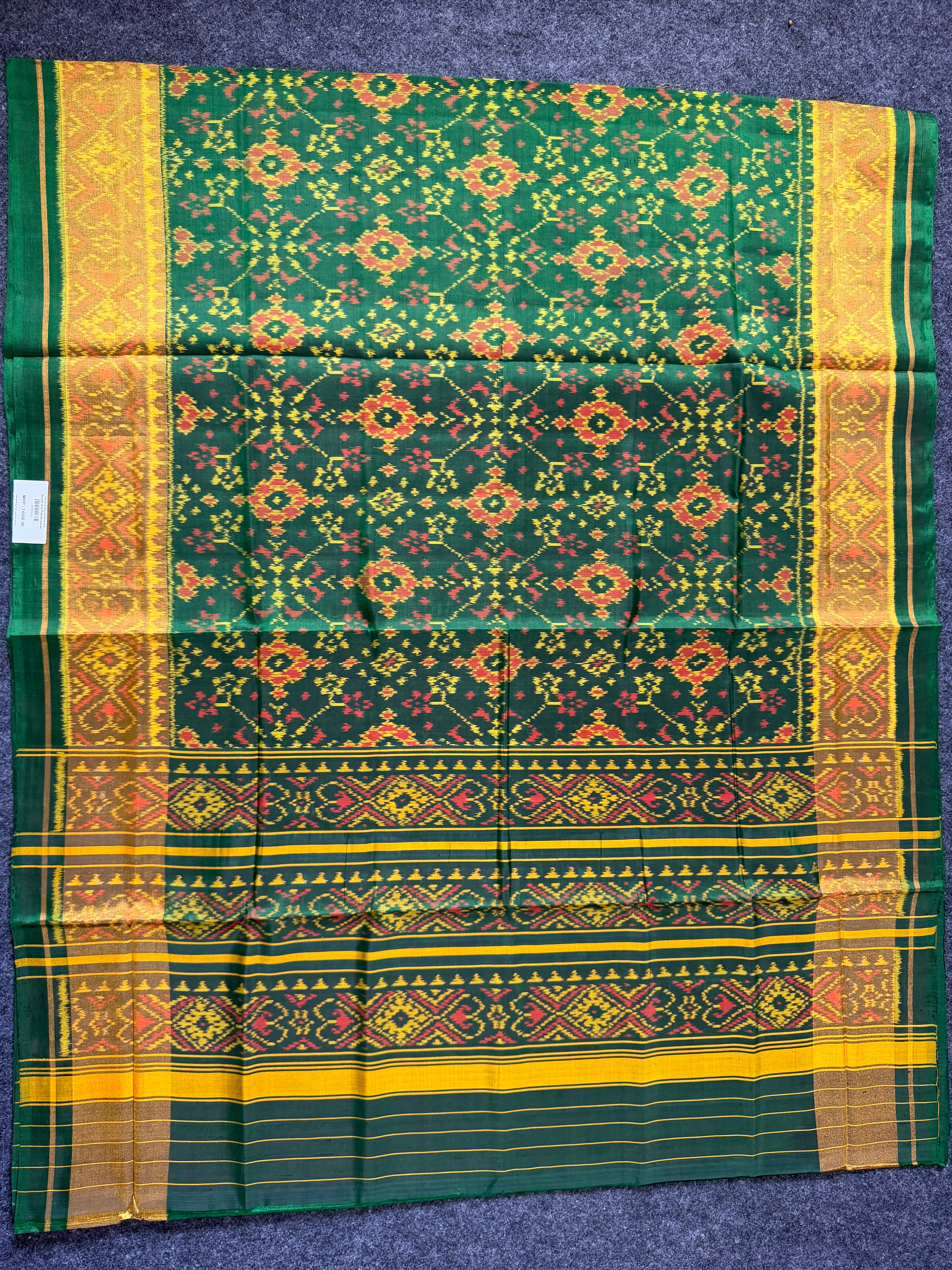 Navratna Traditional Design Handwoven Patola Silk Saree