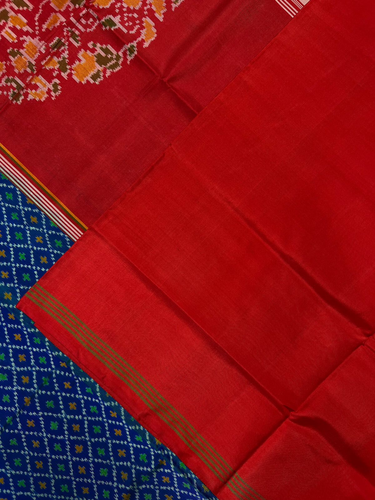 Button-Ful Traditional Design Handwoven Patola Silk Saree