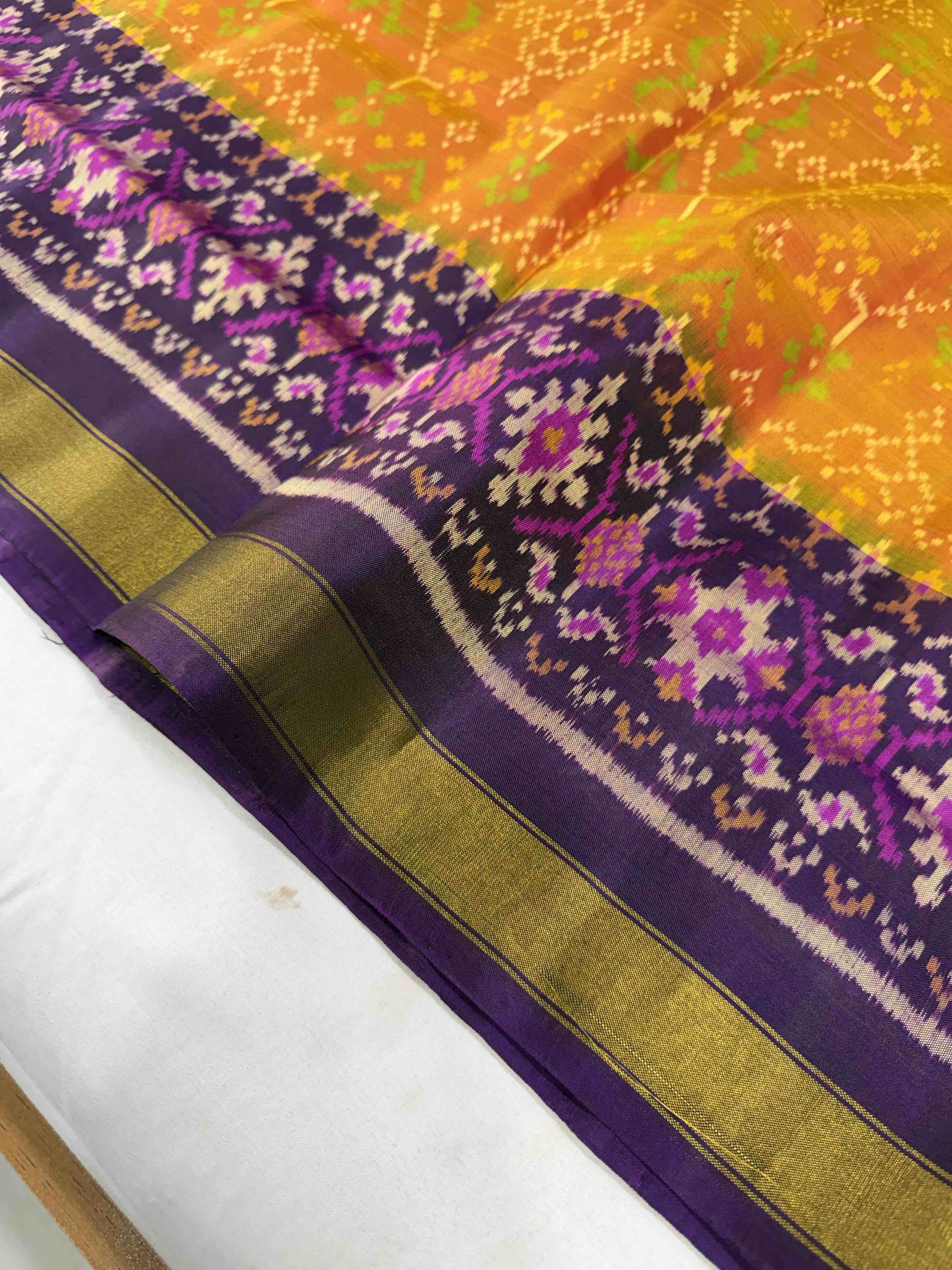 Navratna Traditional Design Handwoven Patola Silk Saree