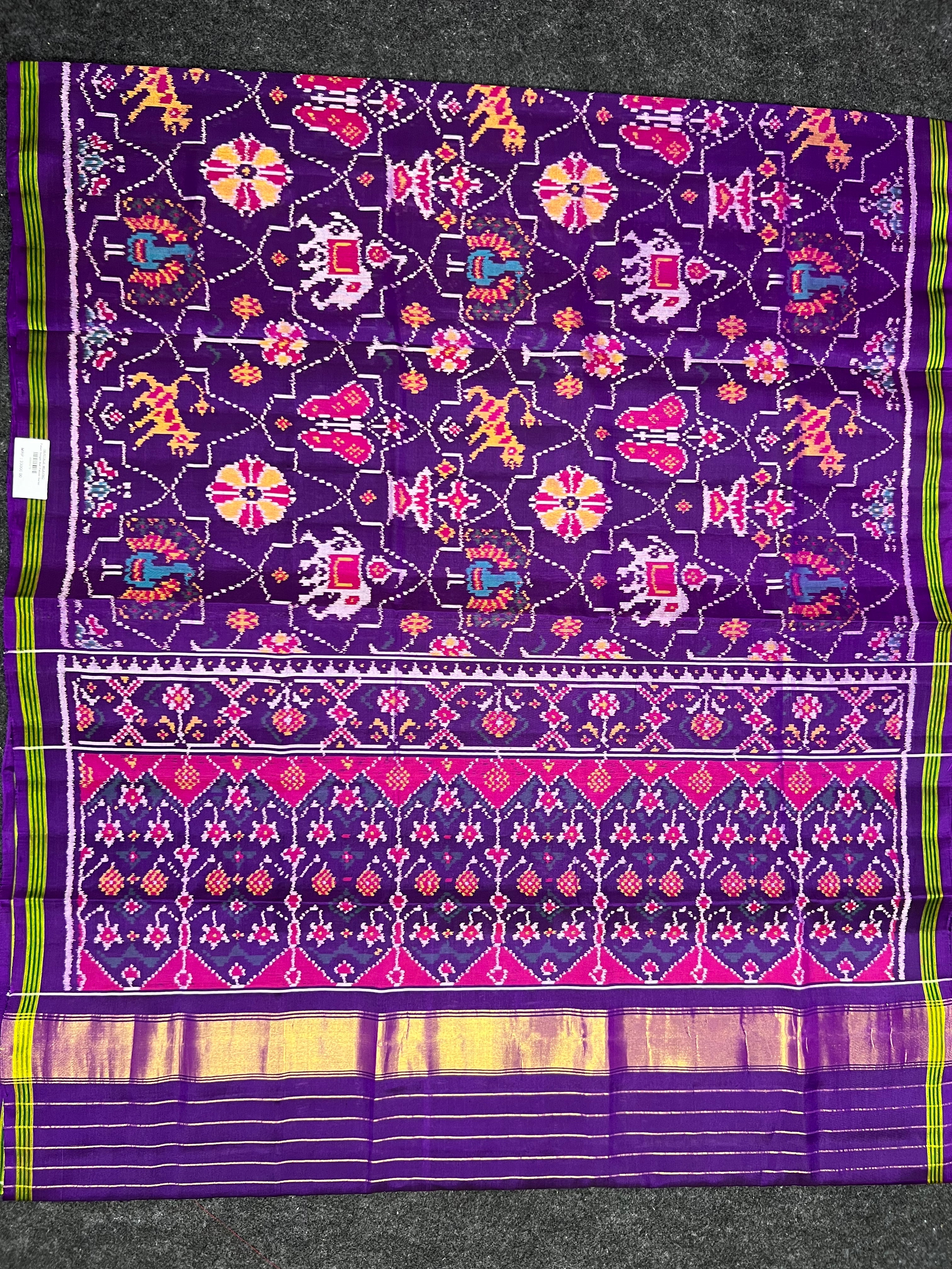 Six Motifs Design Handwoven Patola Silk Saree Secondary image