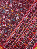 Half Motifs Design Handwoven Patola Silk Saree