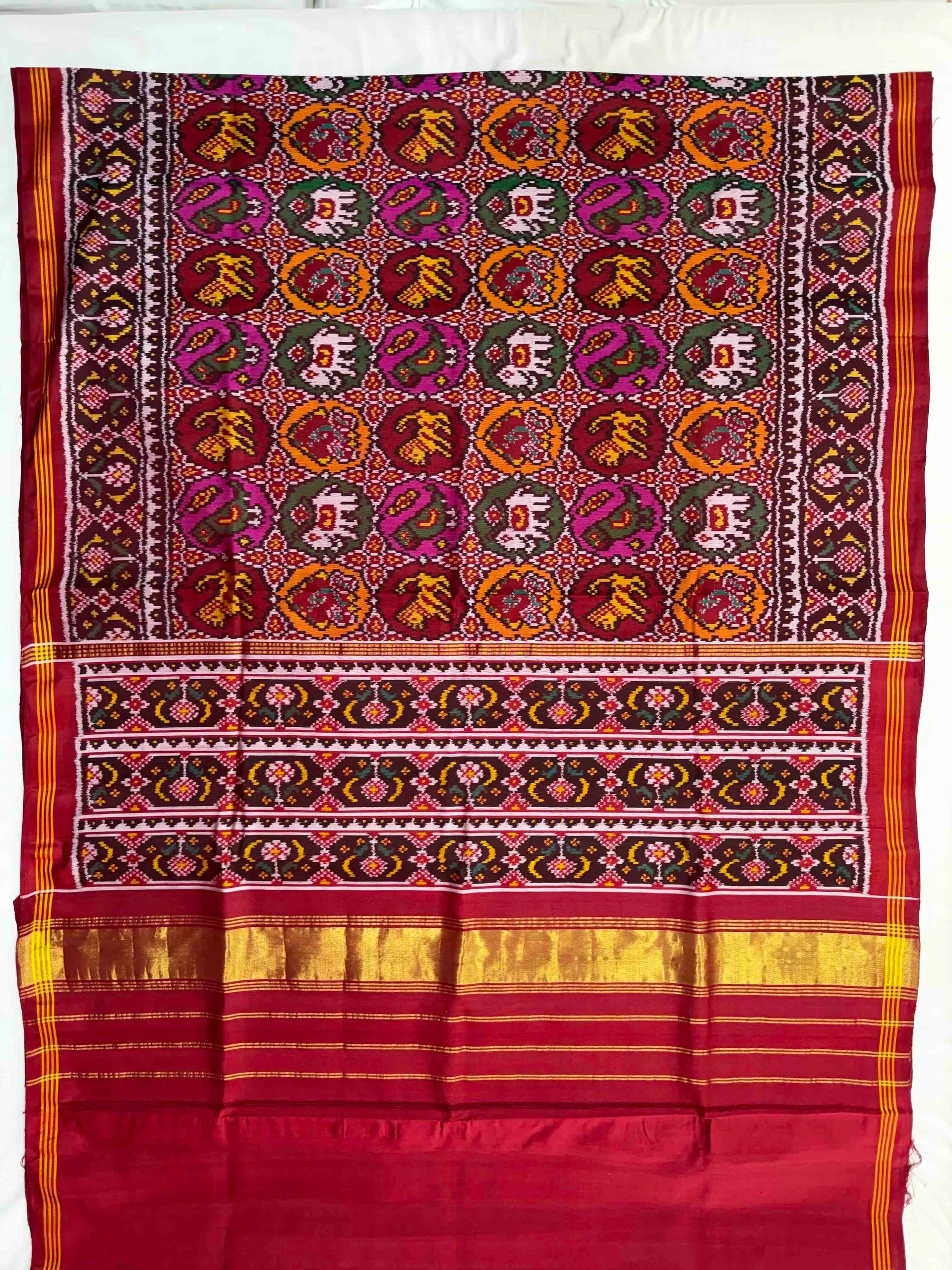Small Motif Design Handwoven Patola Silk Saree Secondary image