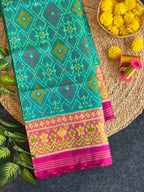 Pan-Chanda Traditional Design Handwoven Patola Silk Saree