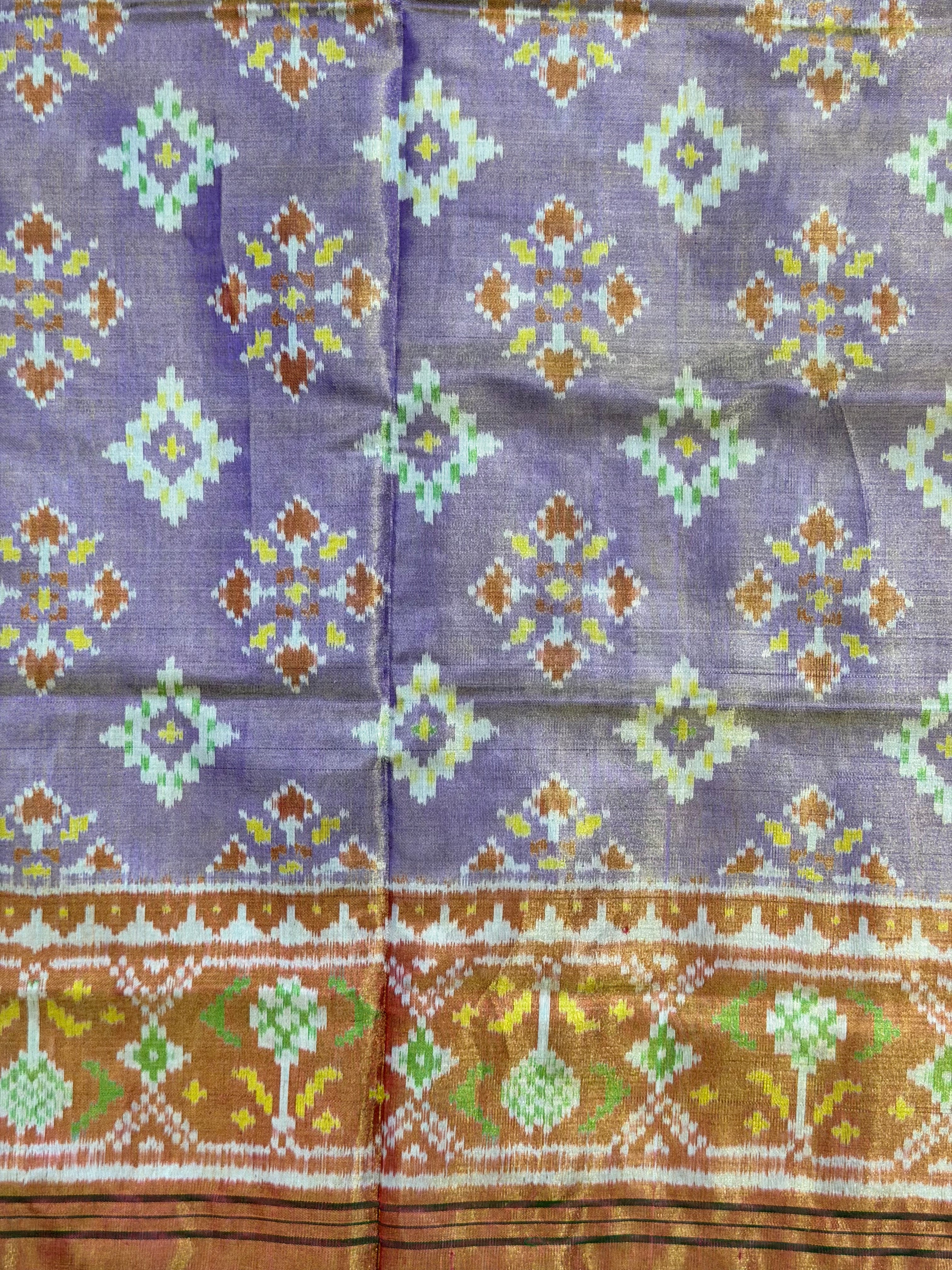 Pastel Purple Panchanda Tissue Double Zari Patola Saree