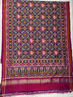 Navratna-Elephant Traditional Design Handwoven Double Ikat Patola Silk Saree