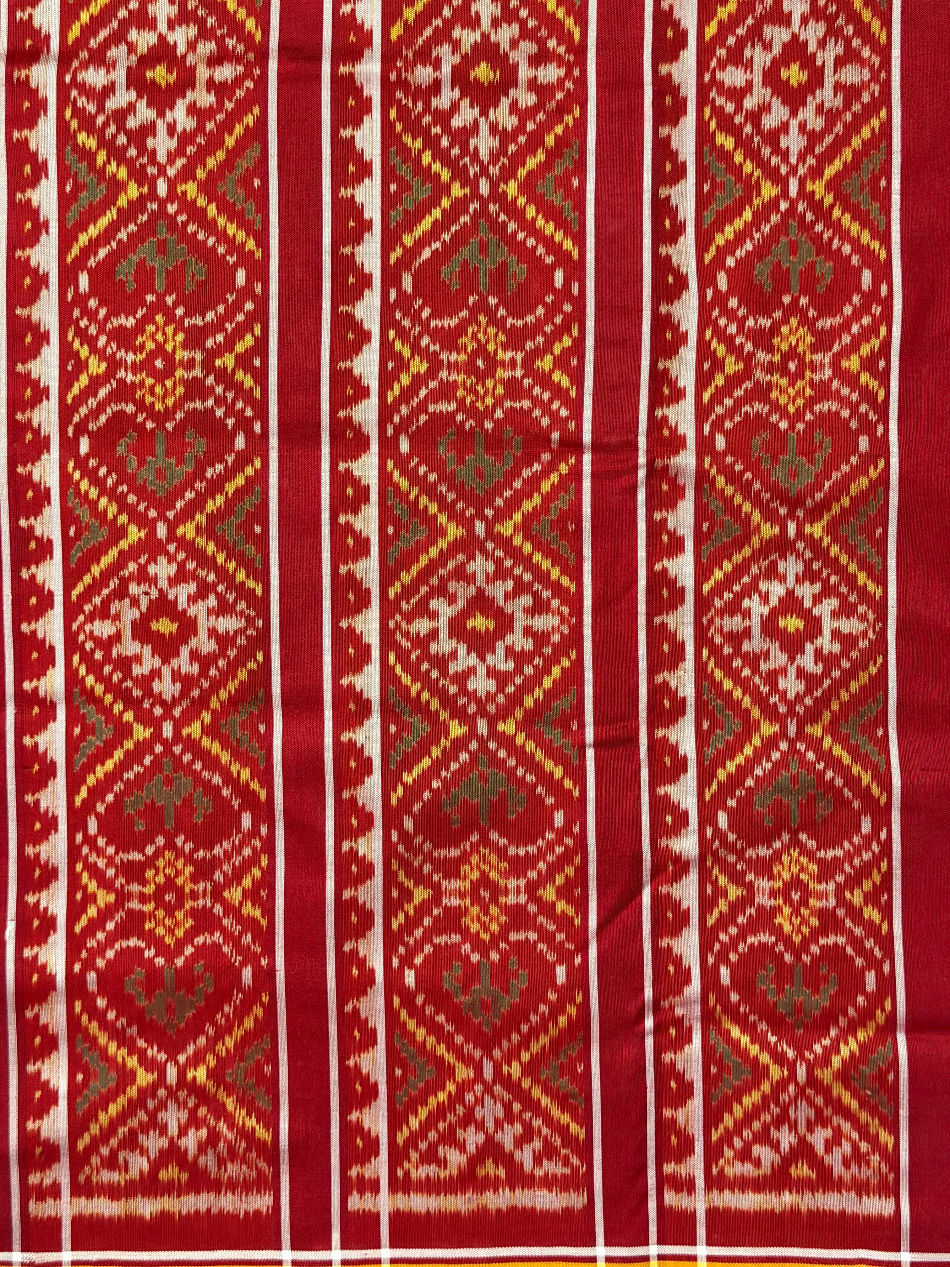 Shaded Navratna Traditional Design Handwoven Patola Silk Saree