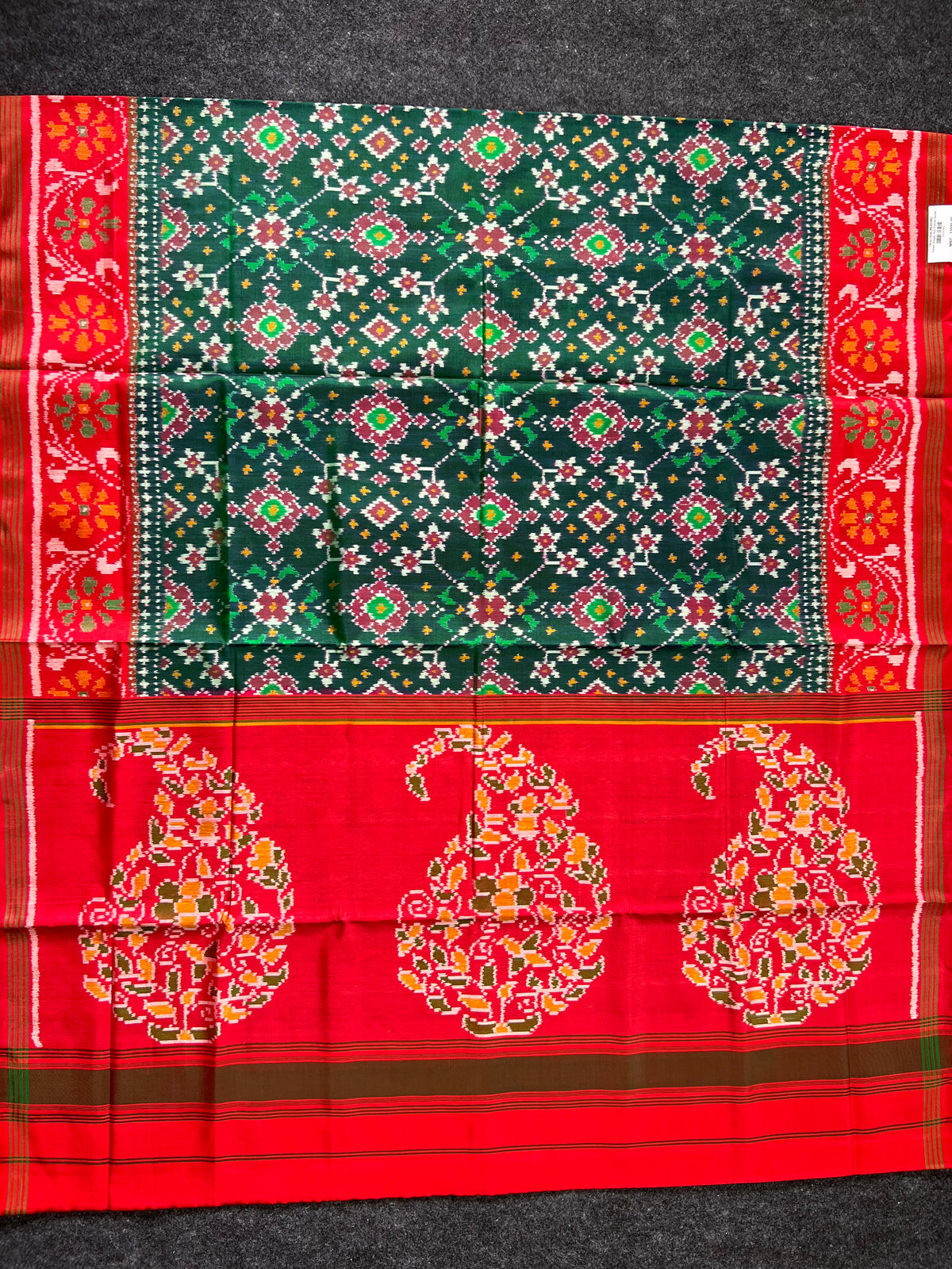 Navratna Traditional Design Handwoven Patola Silk Saree