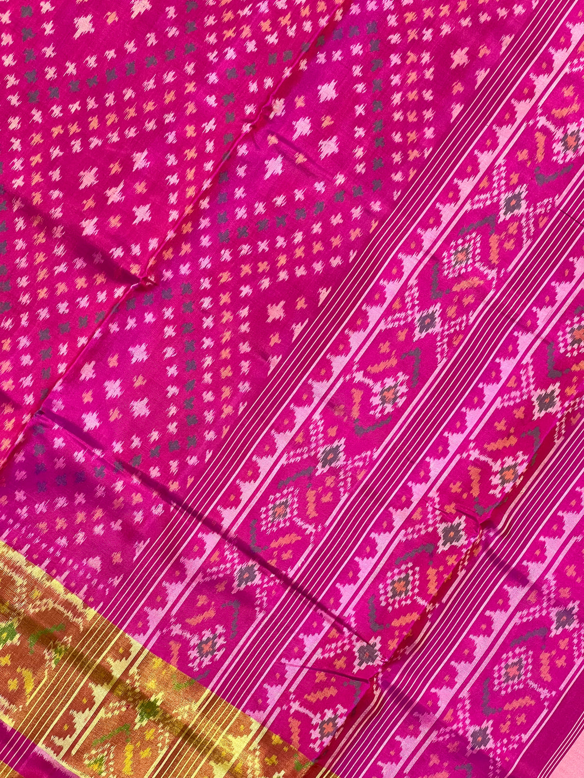 Pink Bandhni Design Handwoven Patola Silk Saree