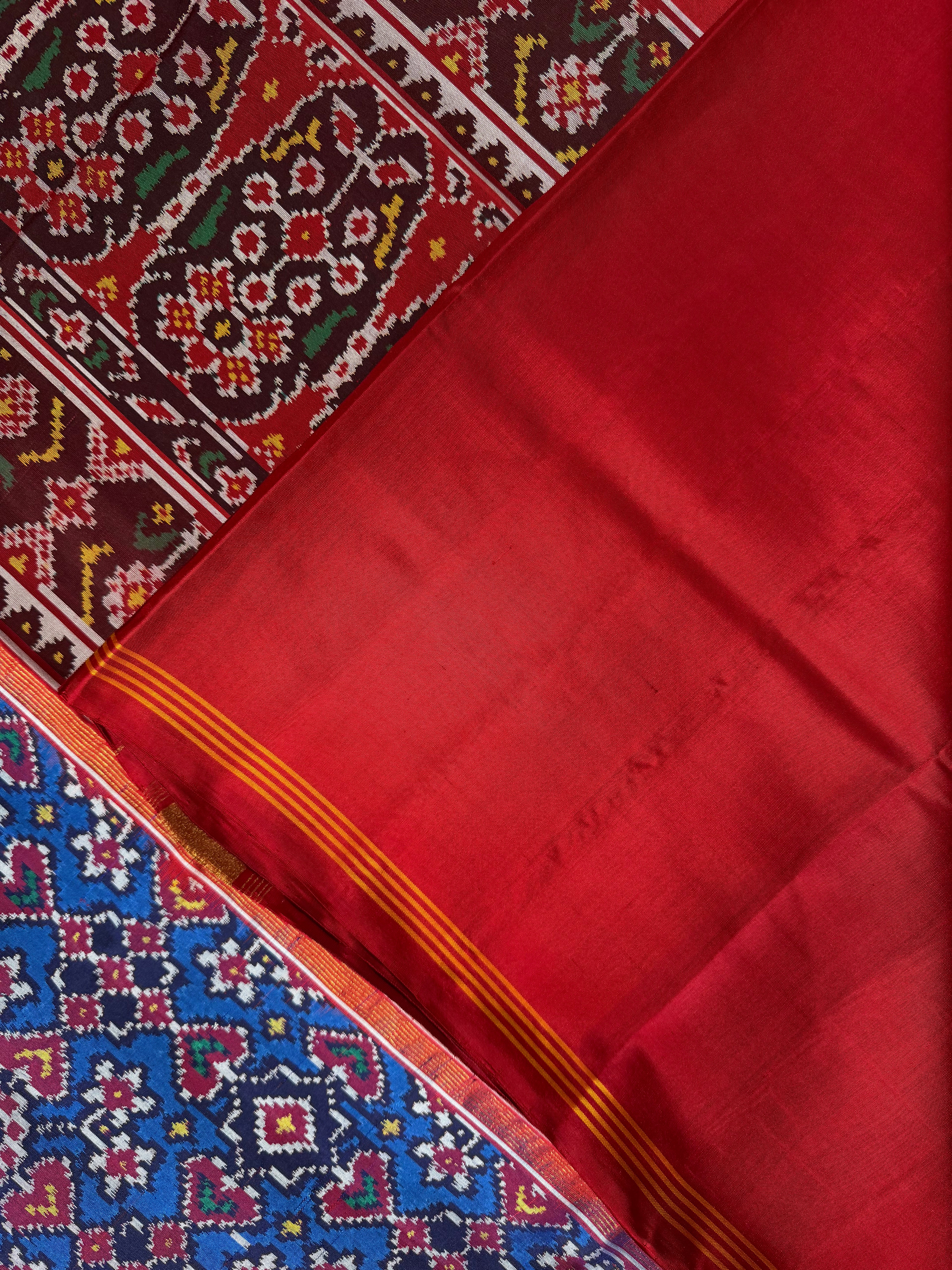 Navratna Manekchowk Traditional Design Handwoven Patola Silk Saree