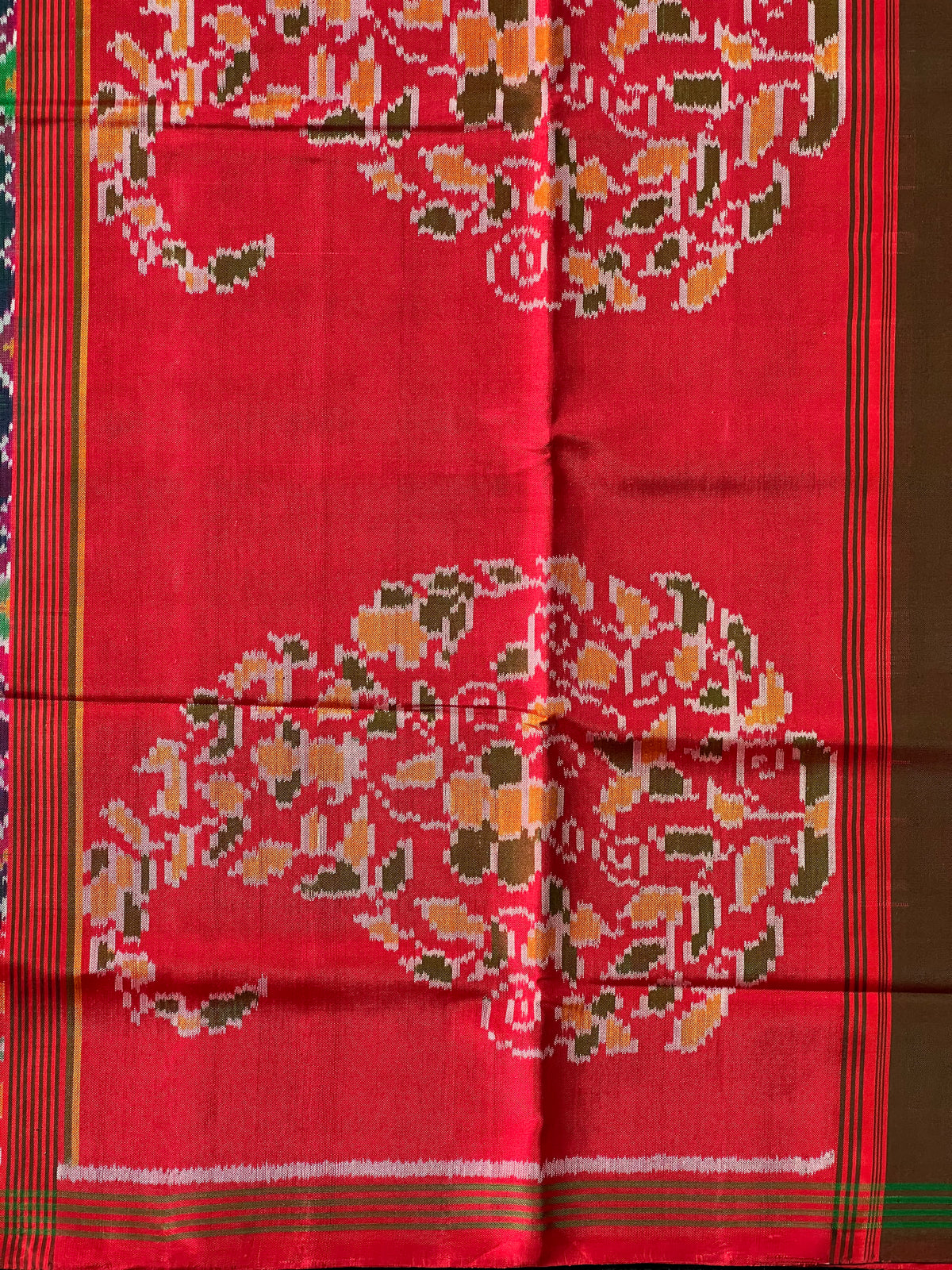 Navratna Traditional Design Handwoven Patola Silk Saree