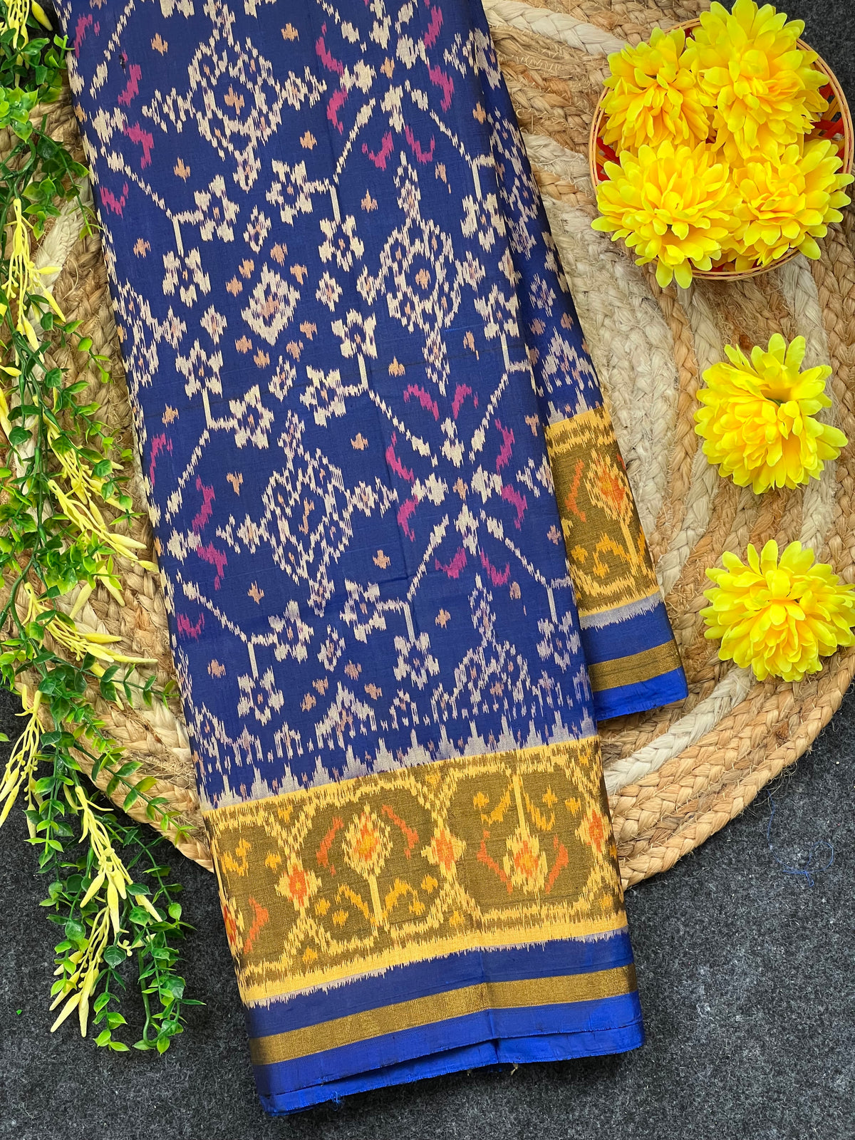 Navratna Traditional Design Handwoven Patola Silk Saree