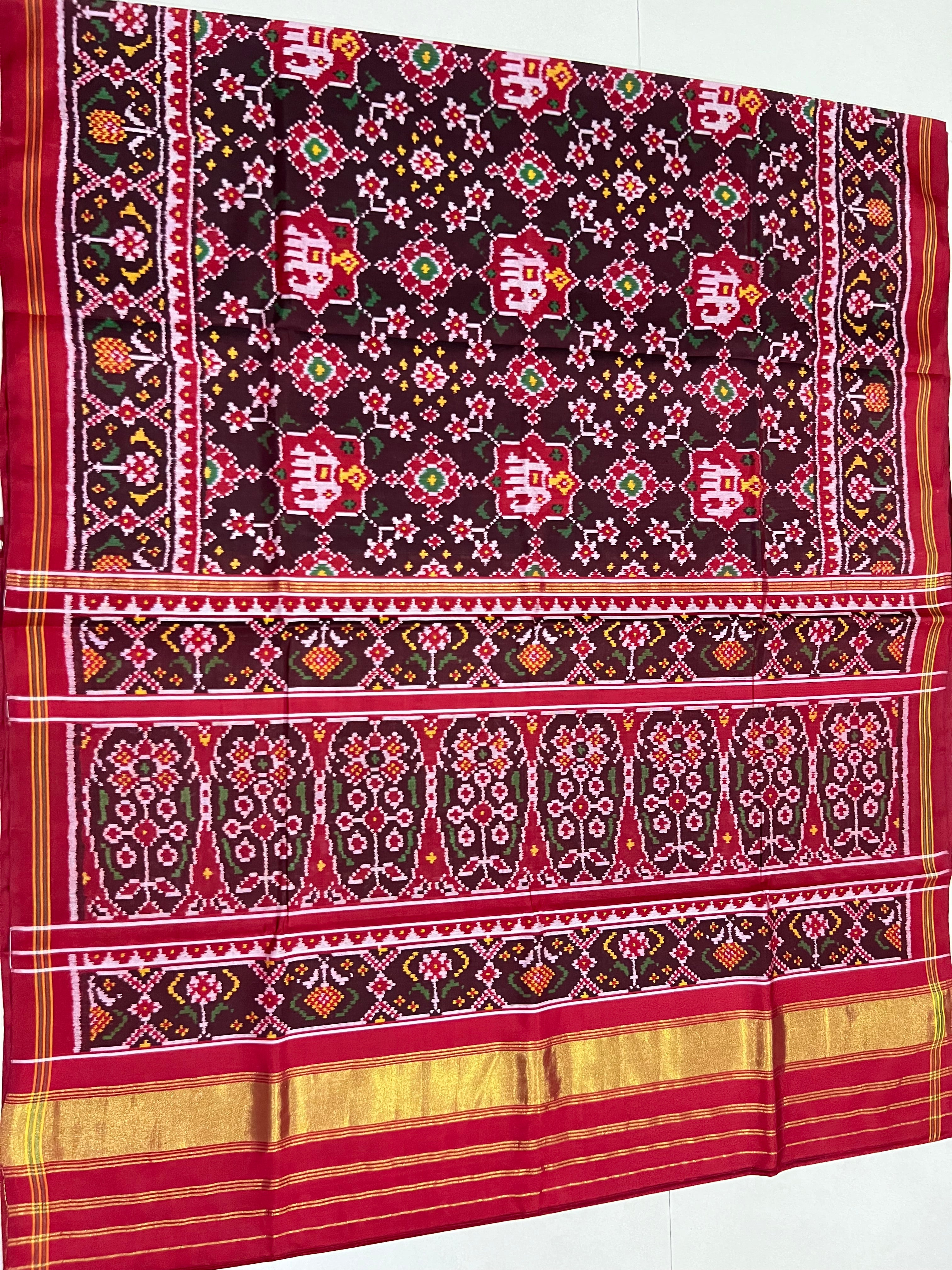 Elephant Design Handwoven Patola Silk Saree