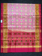 Baby pink navratna Handwoven Patola Silk Saree