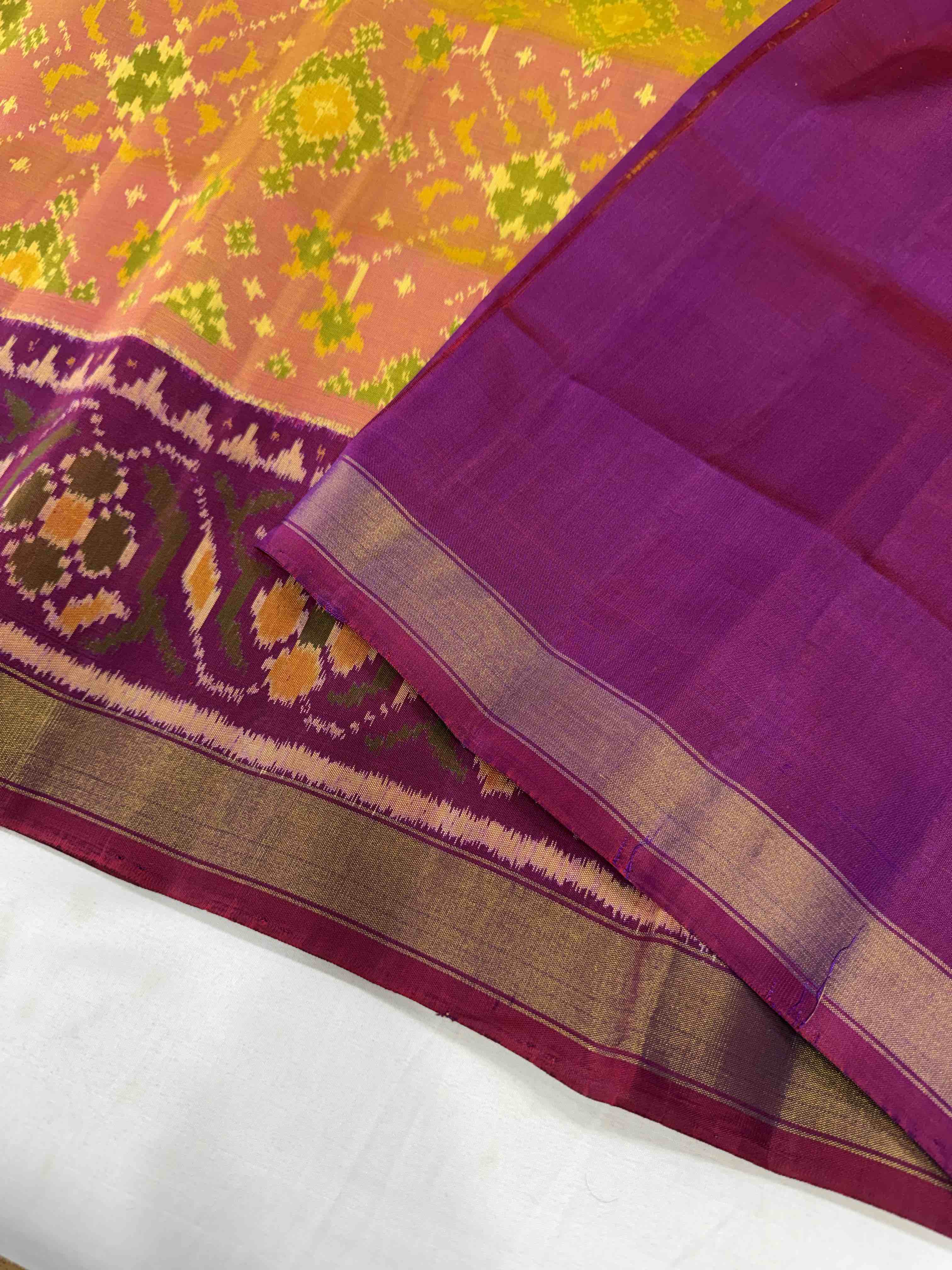 Navratna Traditional Design Handwoven Patola Silk Saree