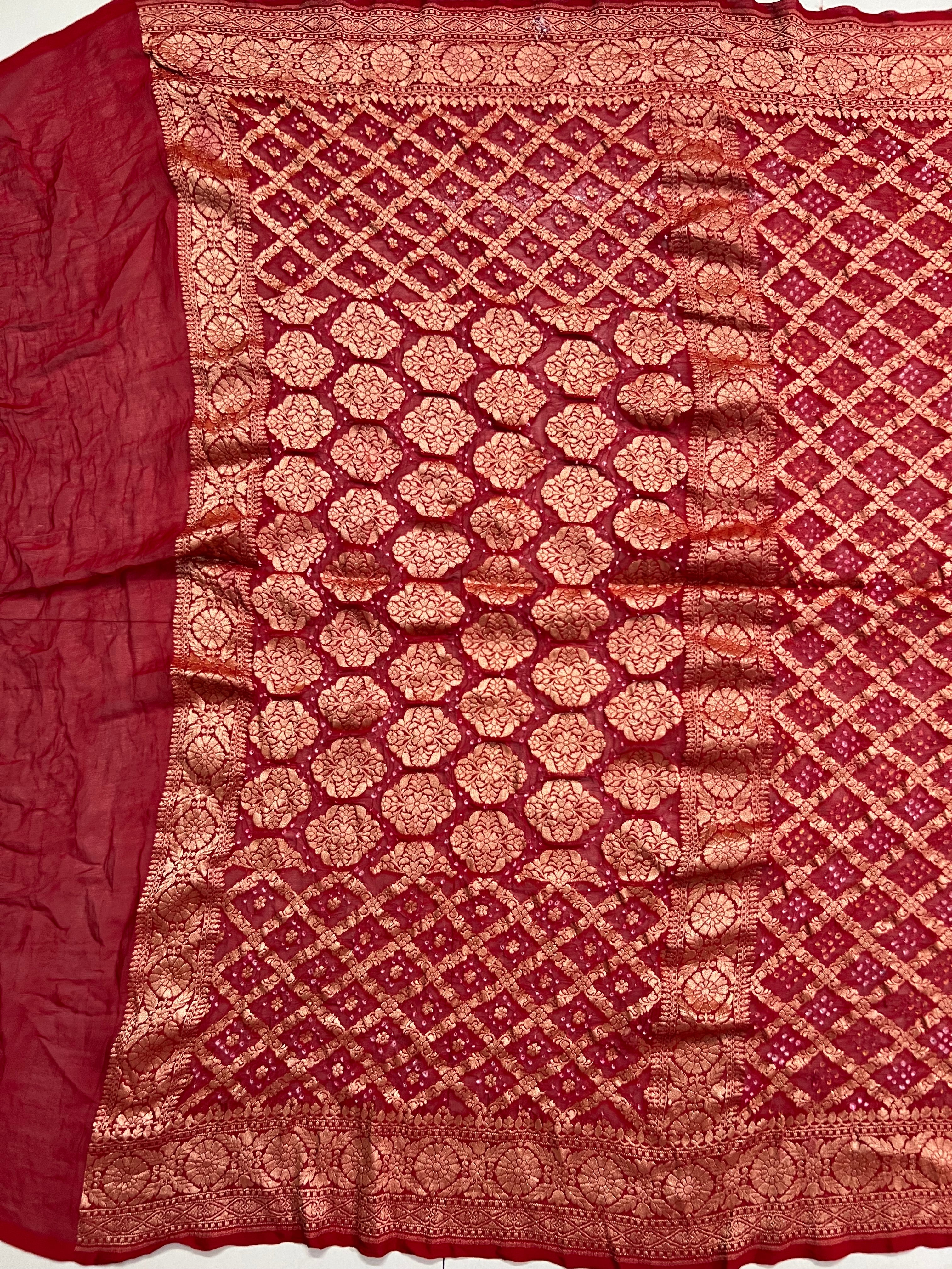Georgette Bandhej Saree