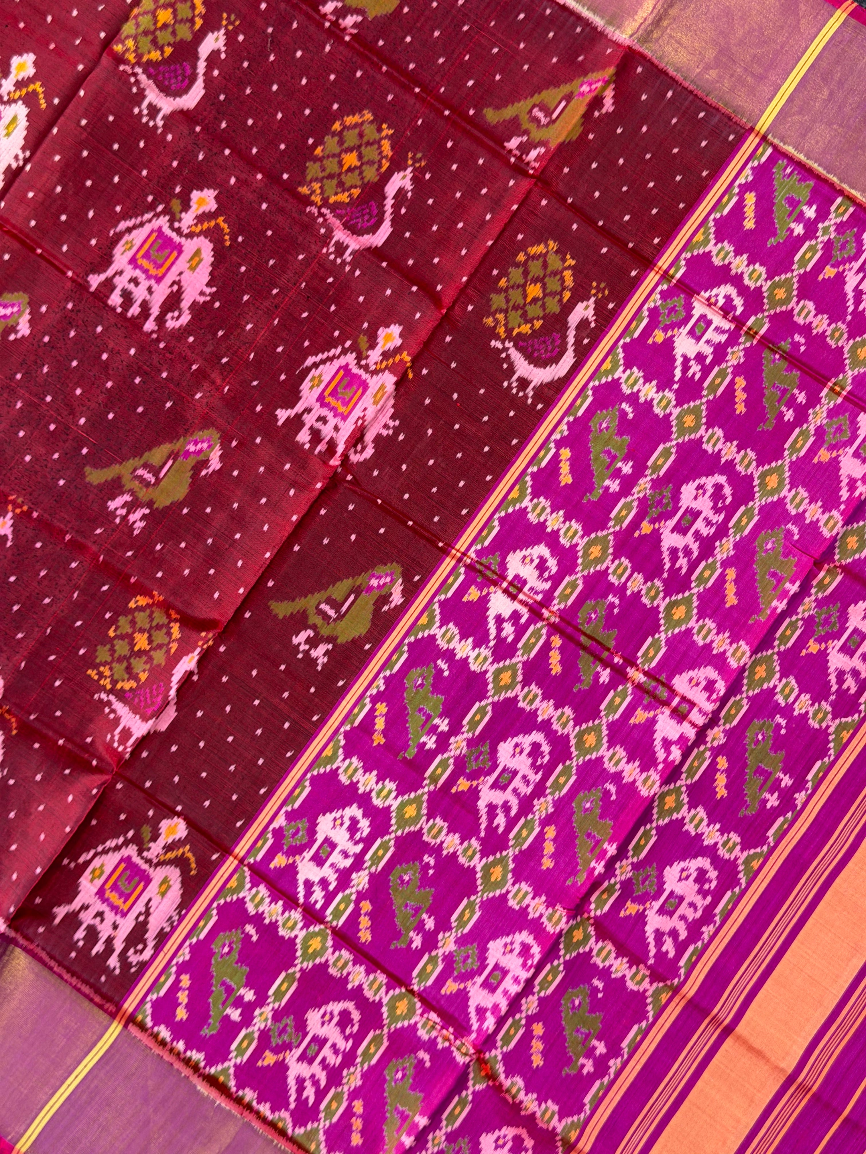 Motifs Design Handwoven Patola Silk Saree