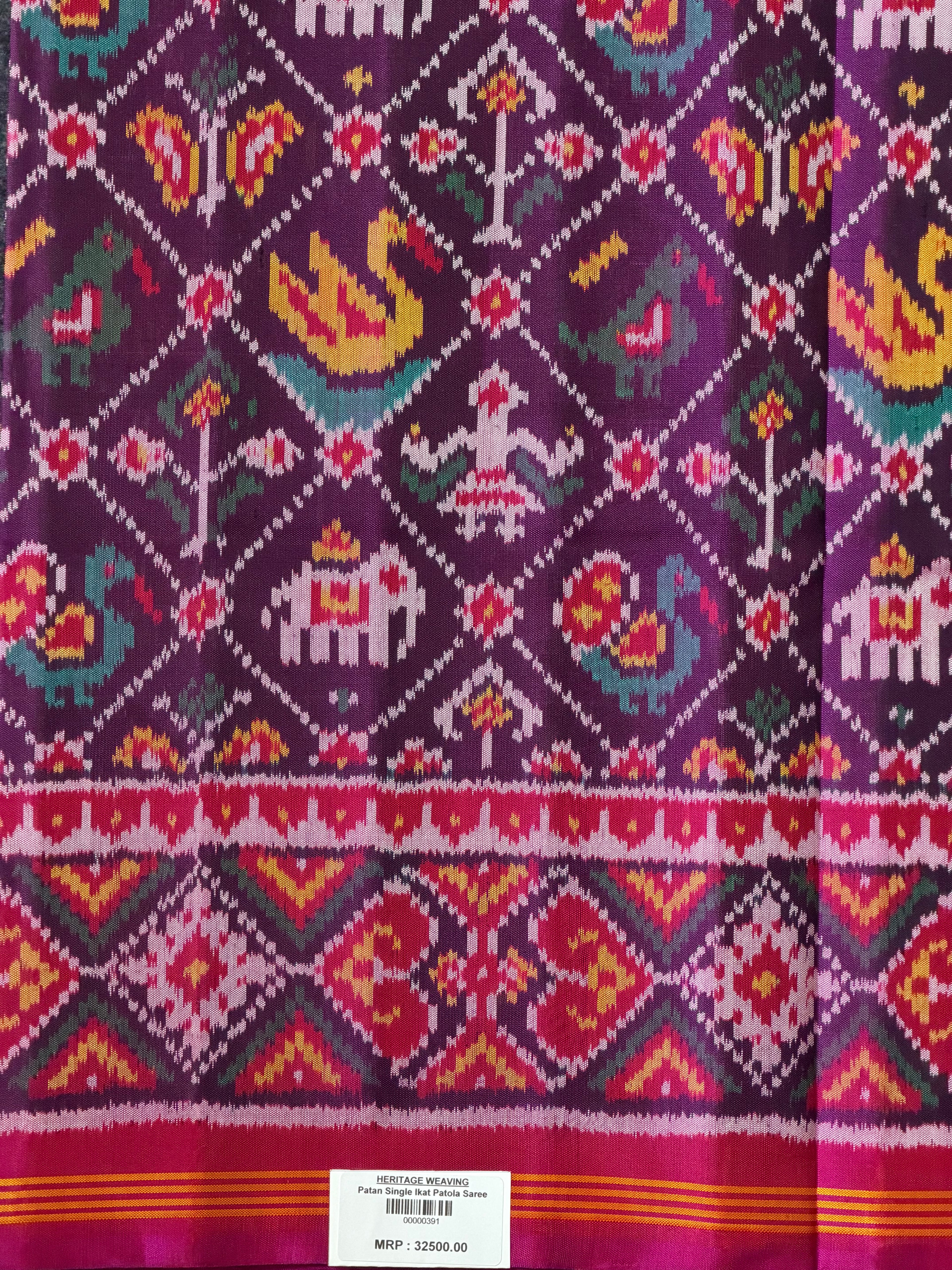 Narikunj Traditional Design Handwoven Patola Silk Saree