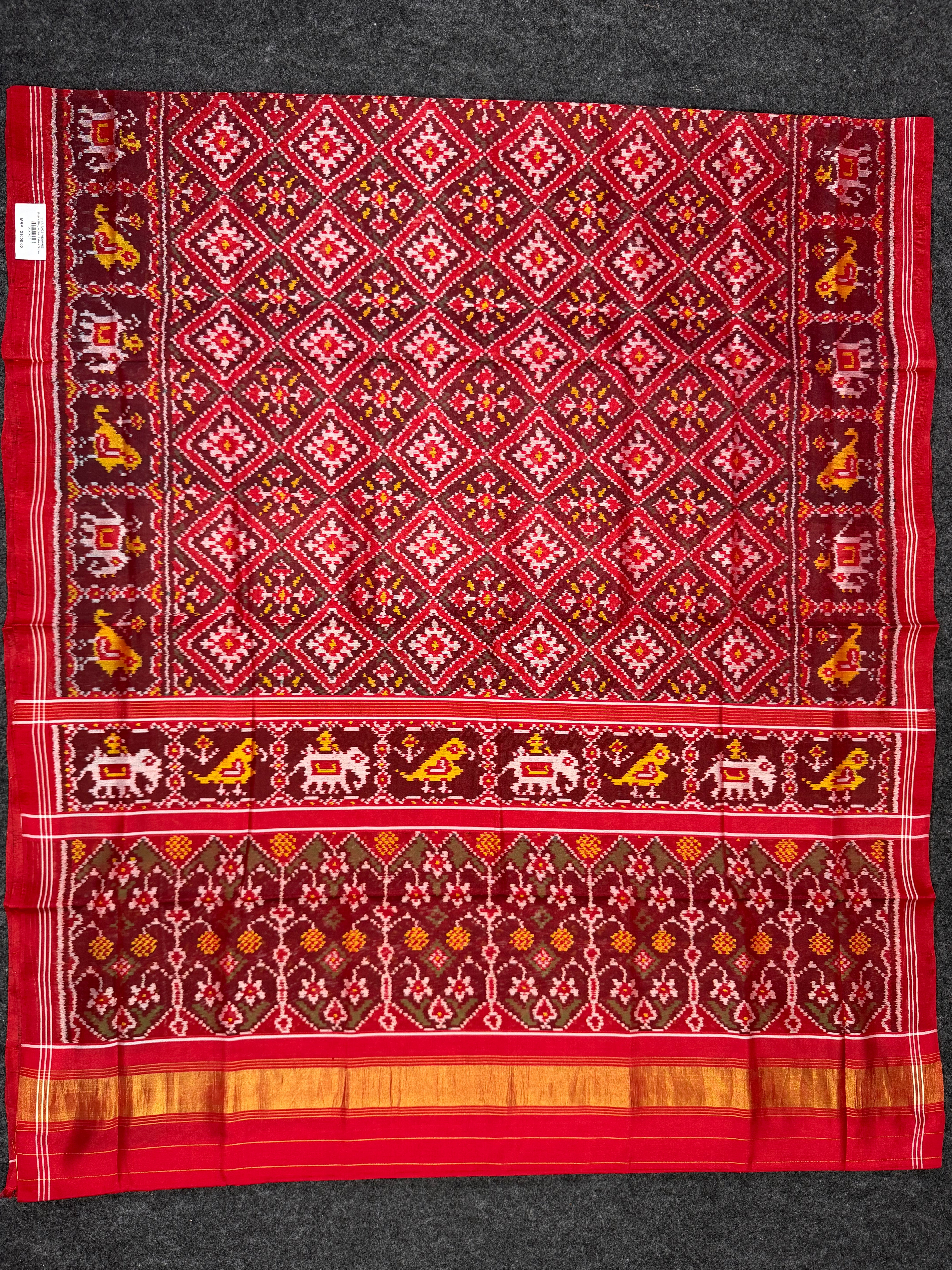 Traditional Design Handwoven Patola Silk Saree Secondary image