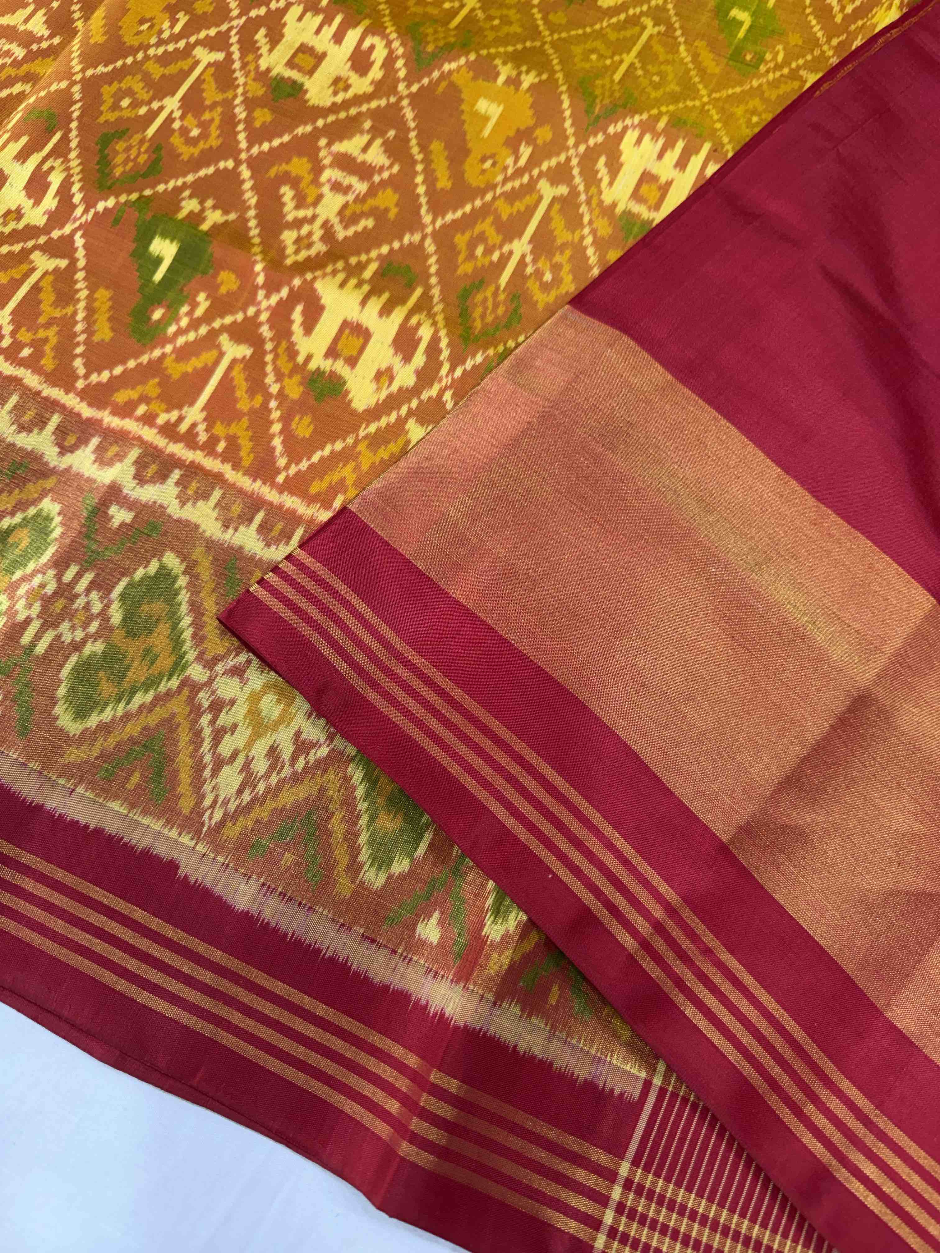 Narikunj Traditional Design Handwoven Patola Silk Saree