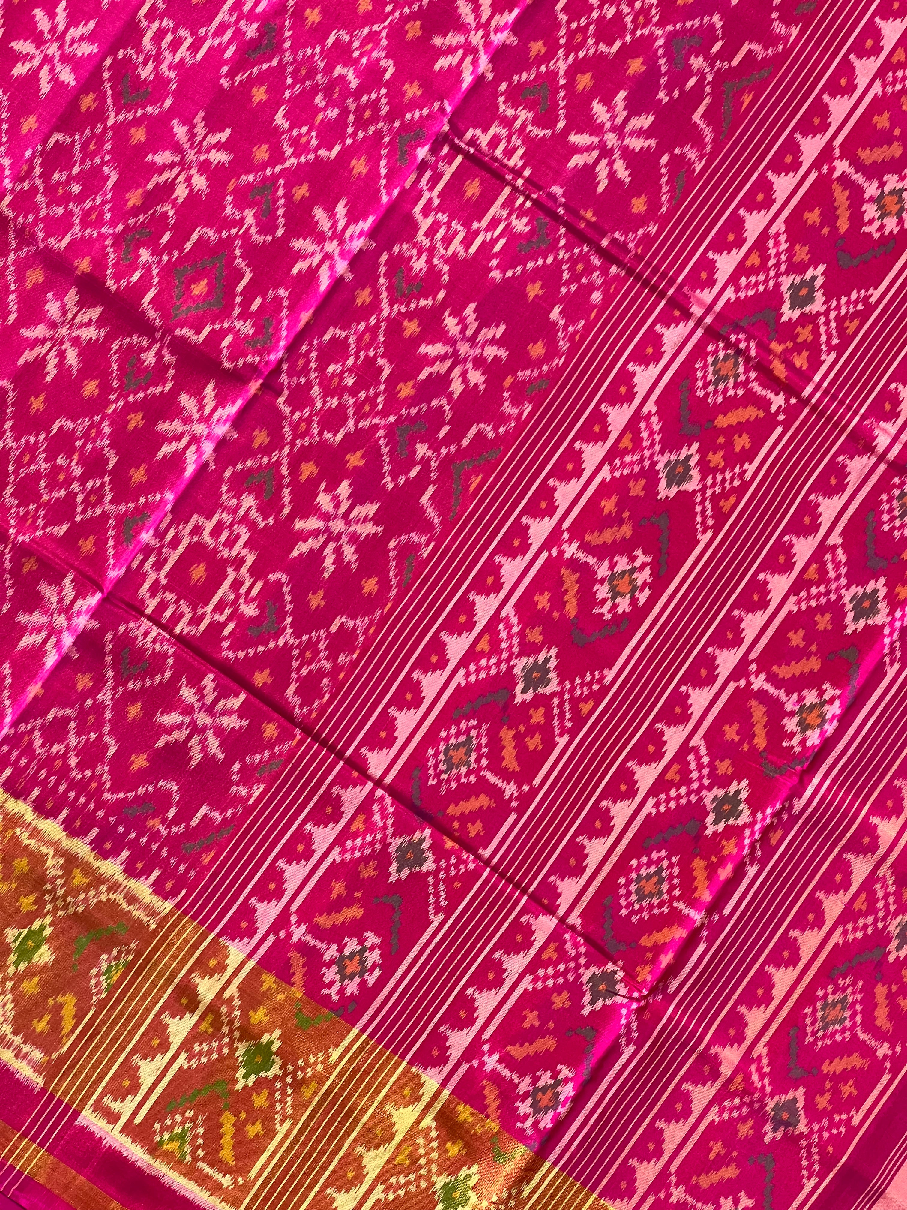 Fusion Design Handwoven Patola Silk Saree