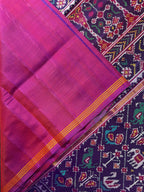 Laheriya Style Motif Design Handwoven Patola Silk Saree