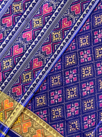 Blue Manekchowk Traditional Design Handwoven Patola Silk Saree