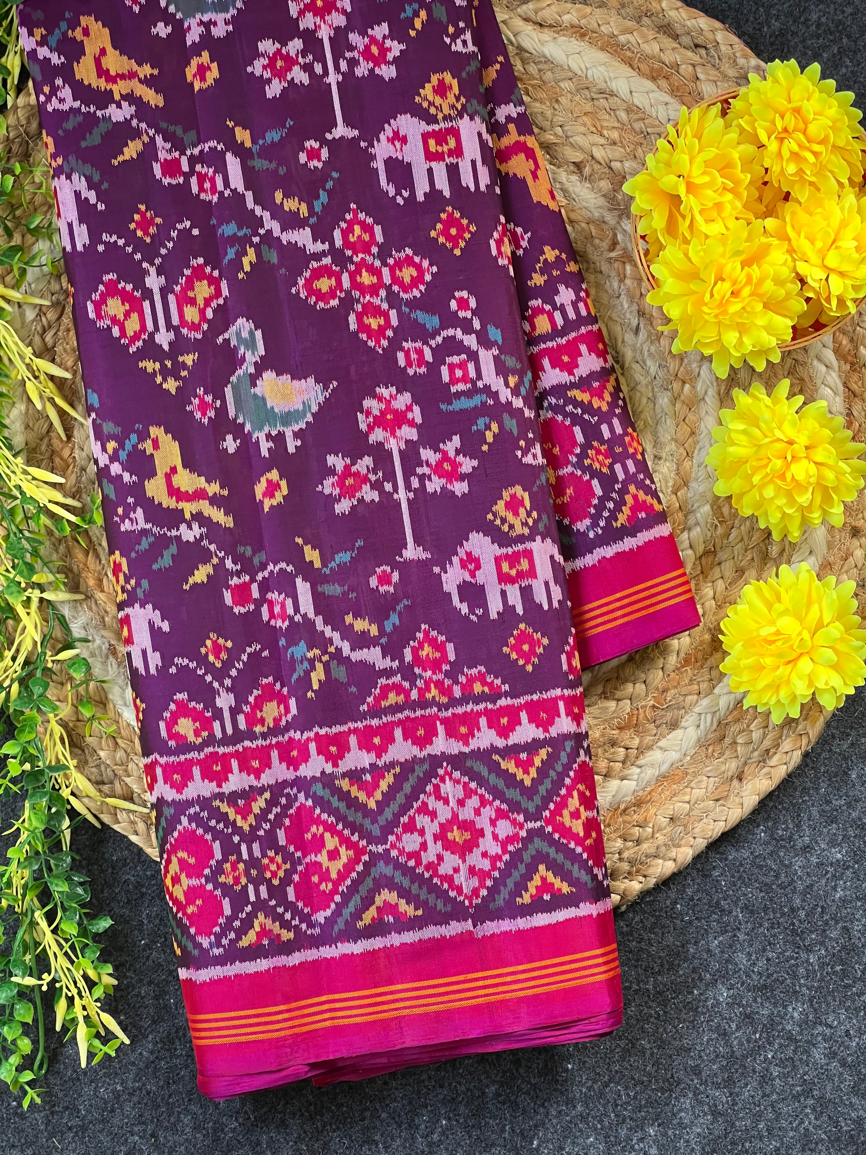 Exclusive Motifs Design Handwoven Patola Silk Saree