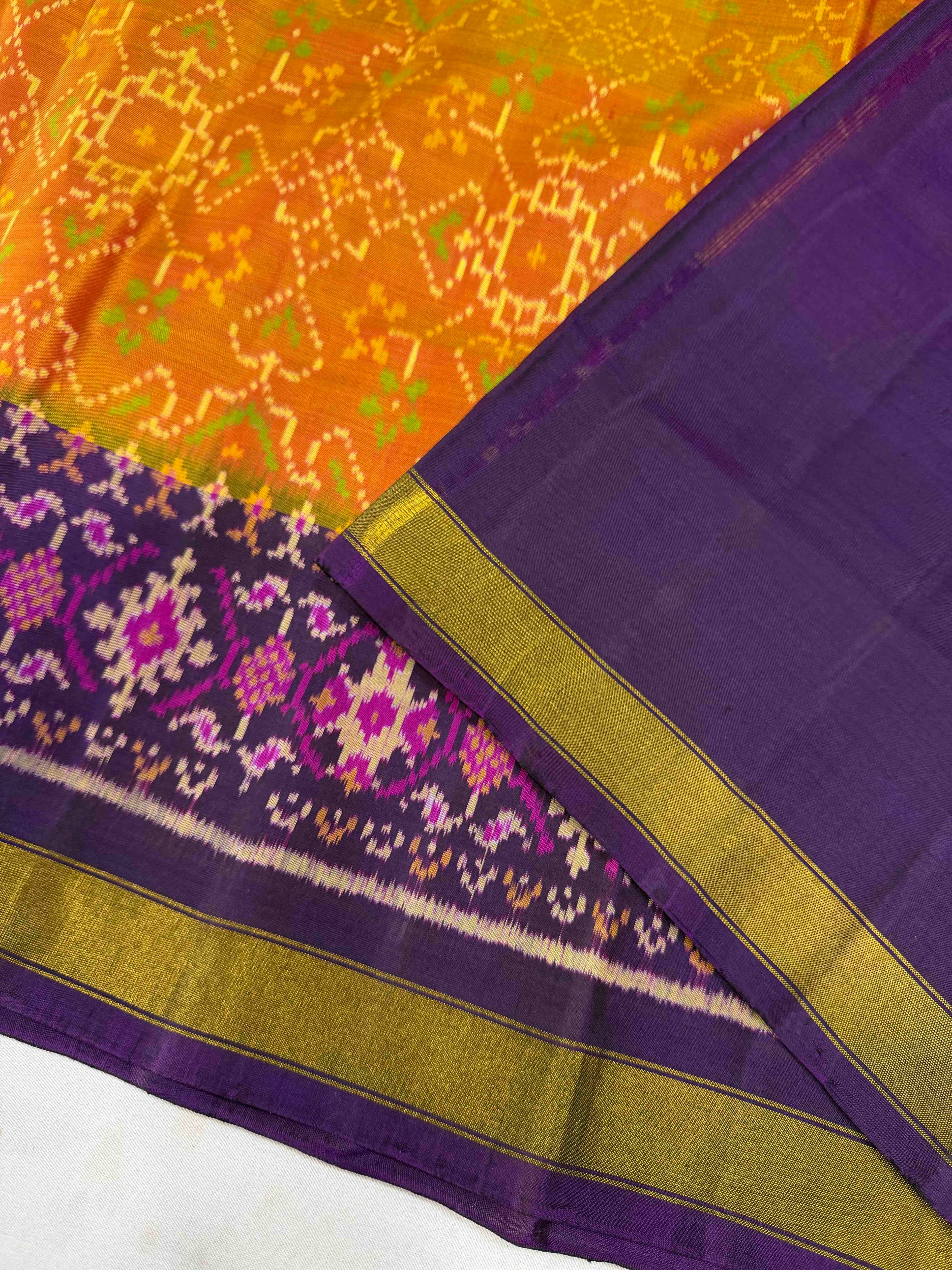 Navratna-Manekchowk Design Handwoven Patola Silk Saree
