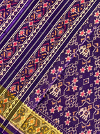 Purple Fusion Design Handwoven Patola Silk Saree